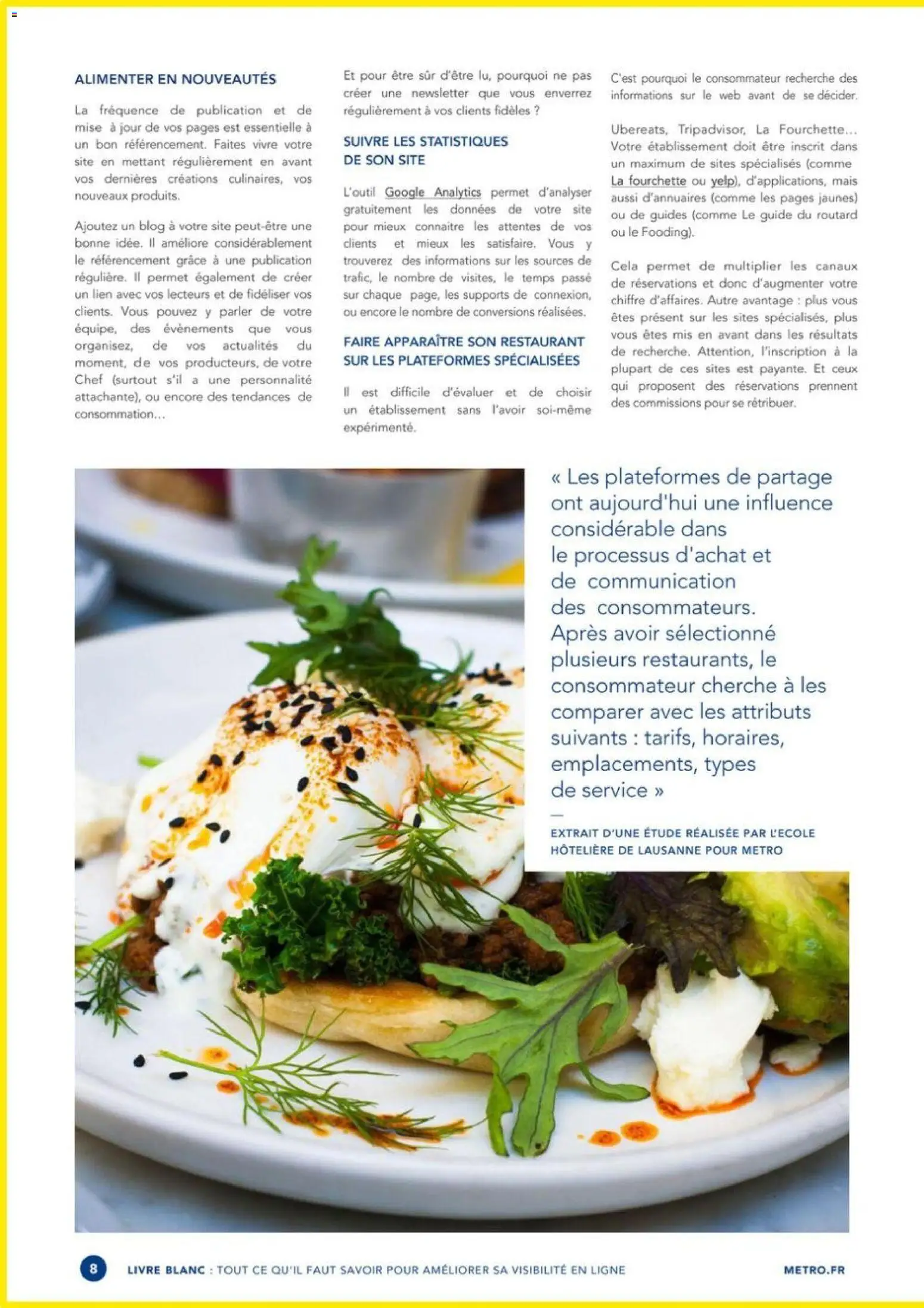 Prévisualisation de METRO - Guide améliorer la visibilité de son restaurant du magasin METRO formulaire valide 01/10/2022 - Livre, Mais