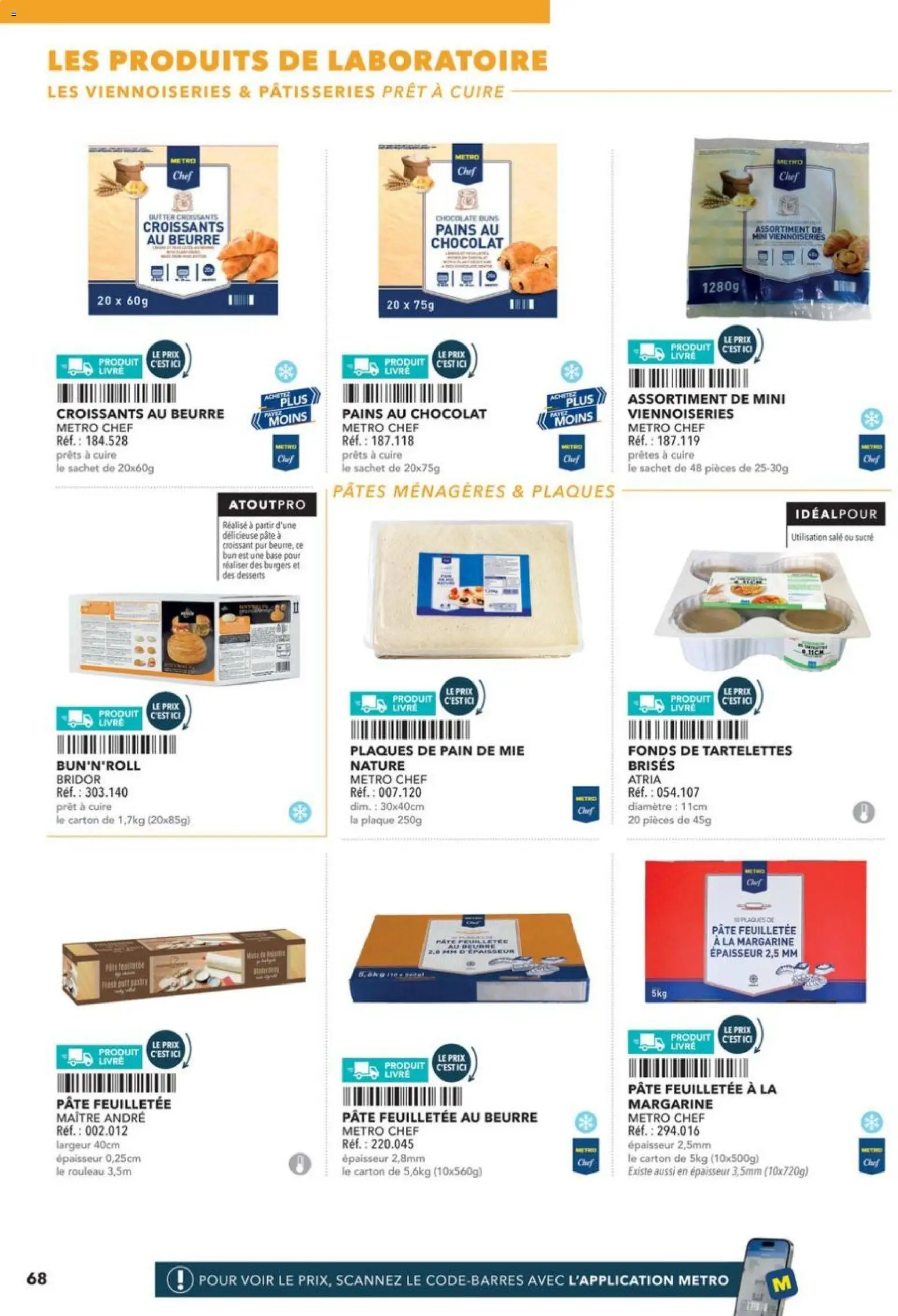 Prévisualisation de Boulangers Pâtissiers du magasin METRO formulaire valide 30/04/2026 - Chocolat, Croissant, Pain, Pâtes, Sucre, Pain de mie, Margarine, Base