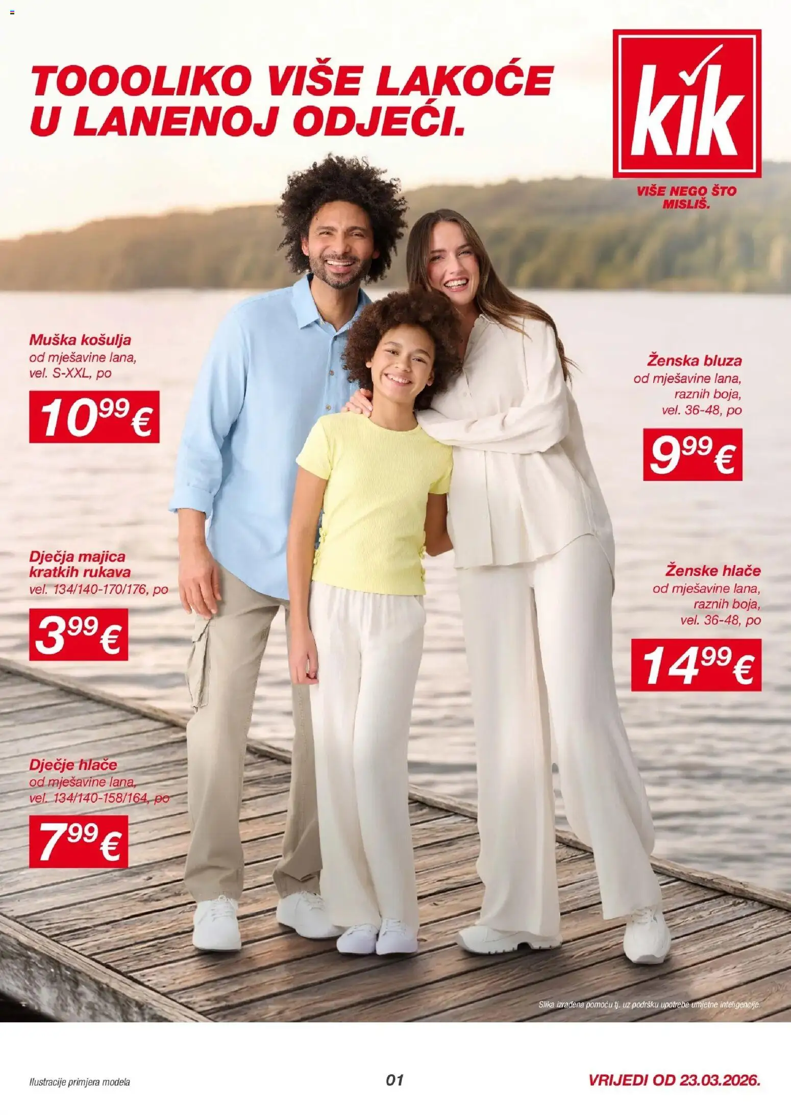 Pregled letka KiK katalog do 29.03.2026 trgovine Kik vrijedi od 22.03.2026 - Hlače, Bluza, Majica, Košulja, Zenske hlače