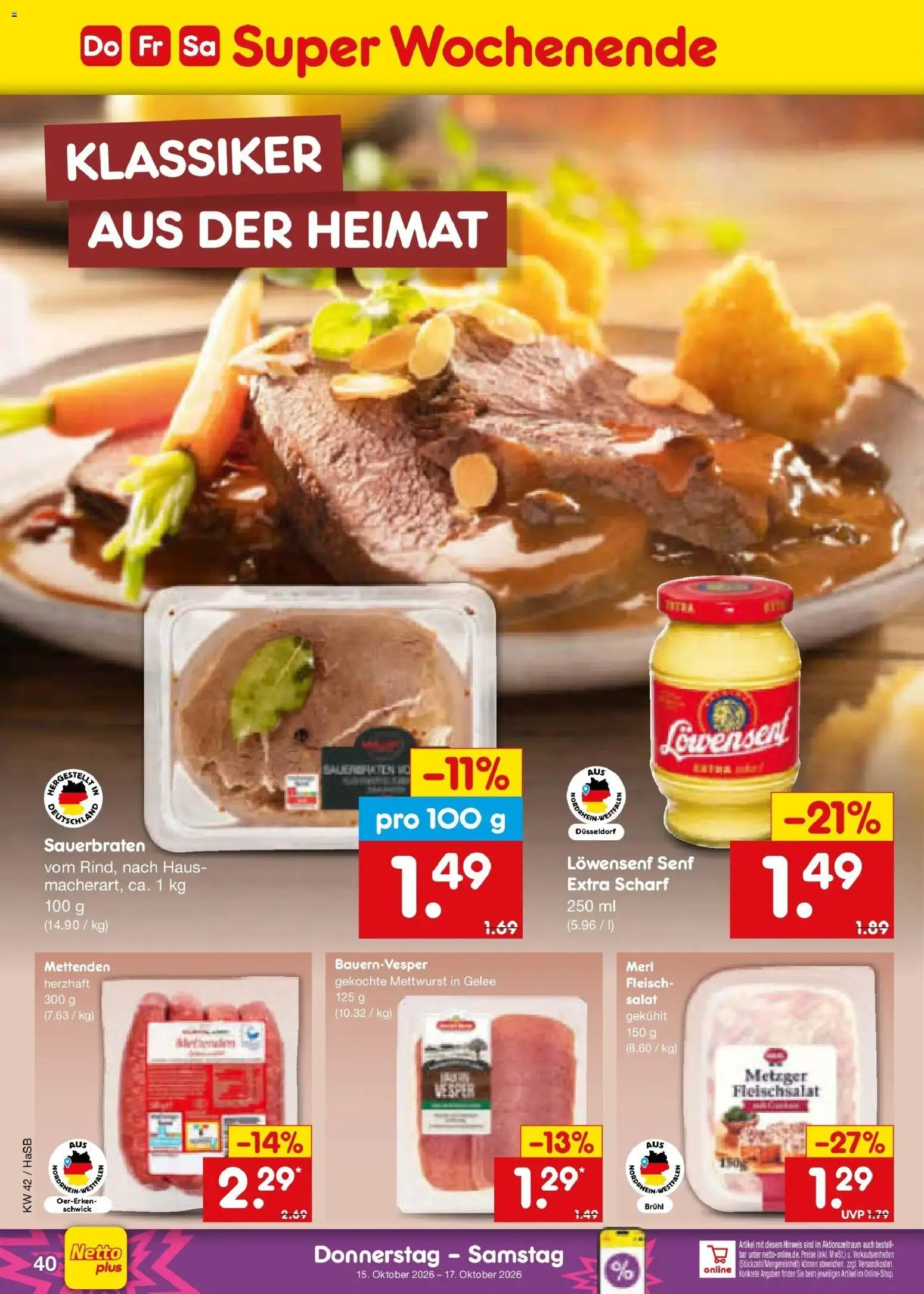 Vorschau von dem Prospekt des Geschäftes Netto Marken-Discount, gültig ab dem 12.10.2026 - Salat, Fleisch