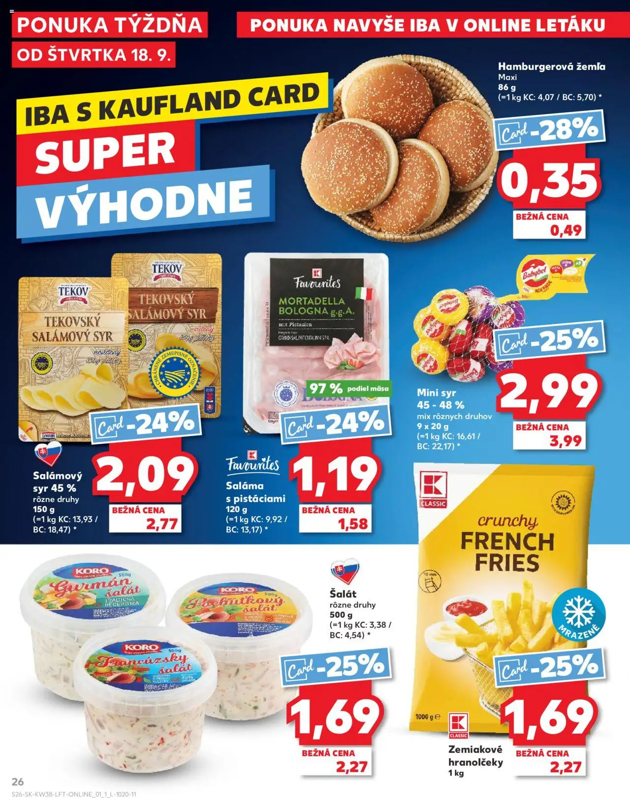 Náhľad Kaufland letáku platného od 18.09.2025 - Syr, Šalát, Saláma