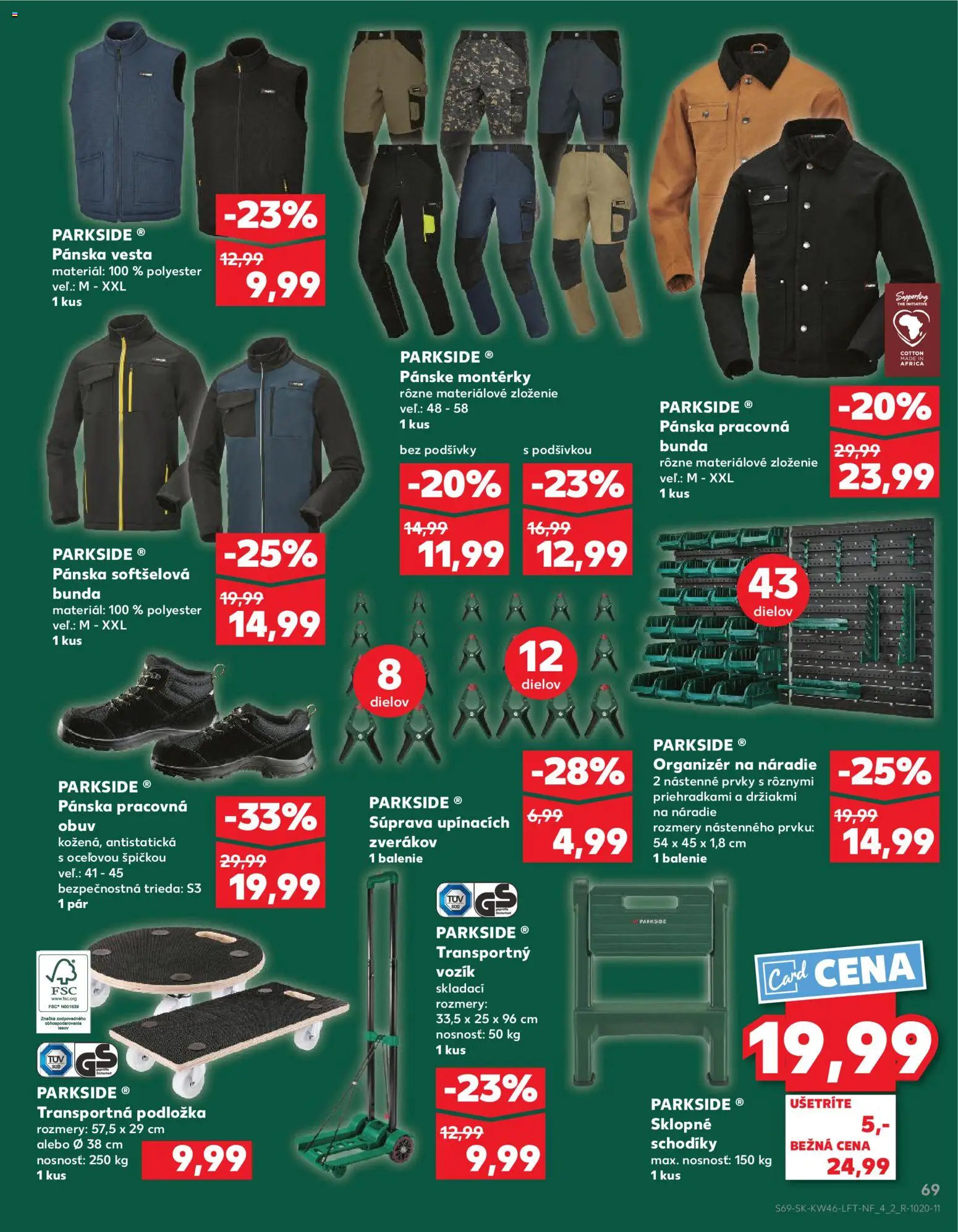 Náhľad Kaufland letáku platného od 13.11.2025 - Parkside, Bunda, Náradie, Vesta, Pracovná obuv, Organizér