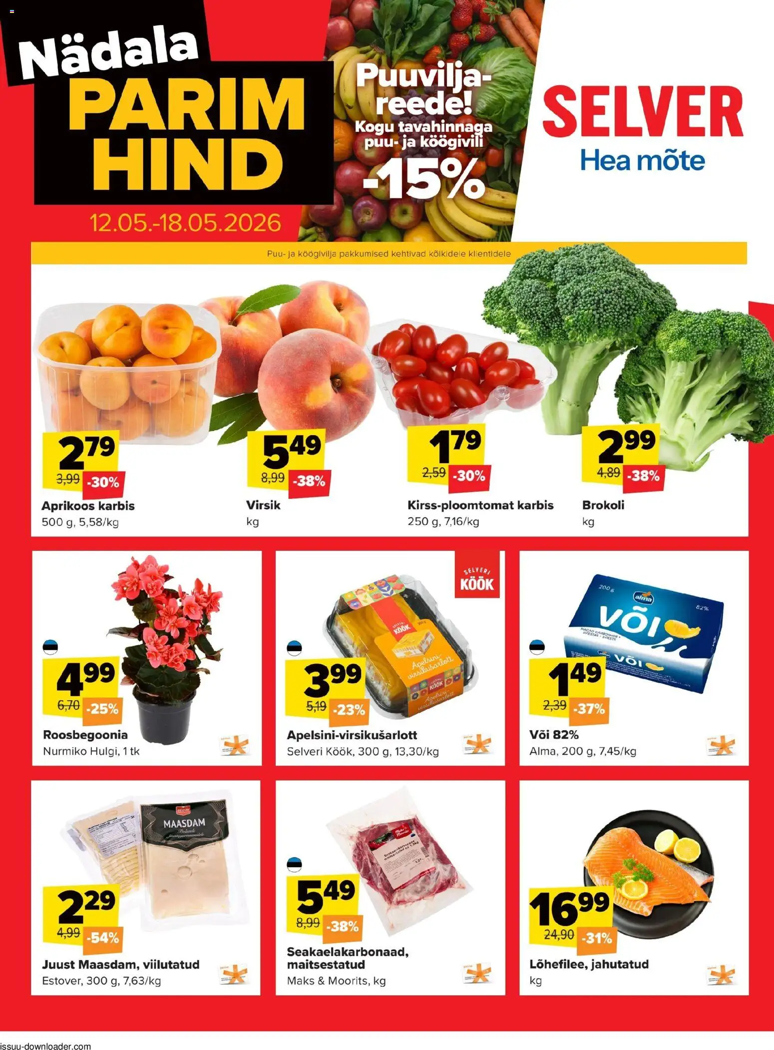 Selver kliendilehe eelvaade alates 12.05.2026