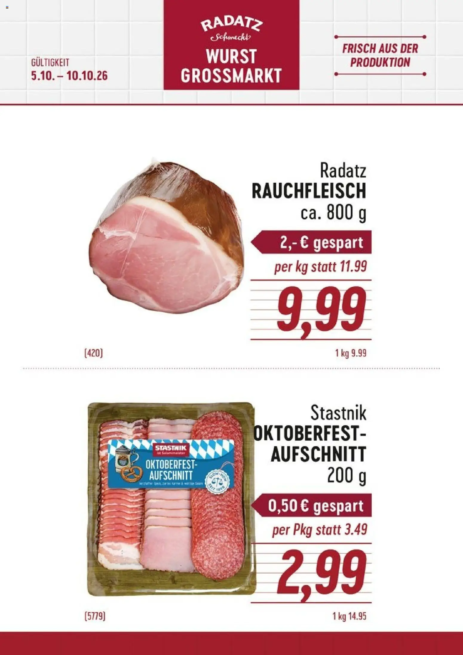 Vorschau der Angebote: Radatz Radatz Flugblatt gültig ab 05.10.2026 - Wurst