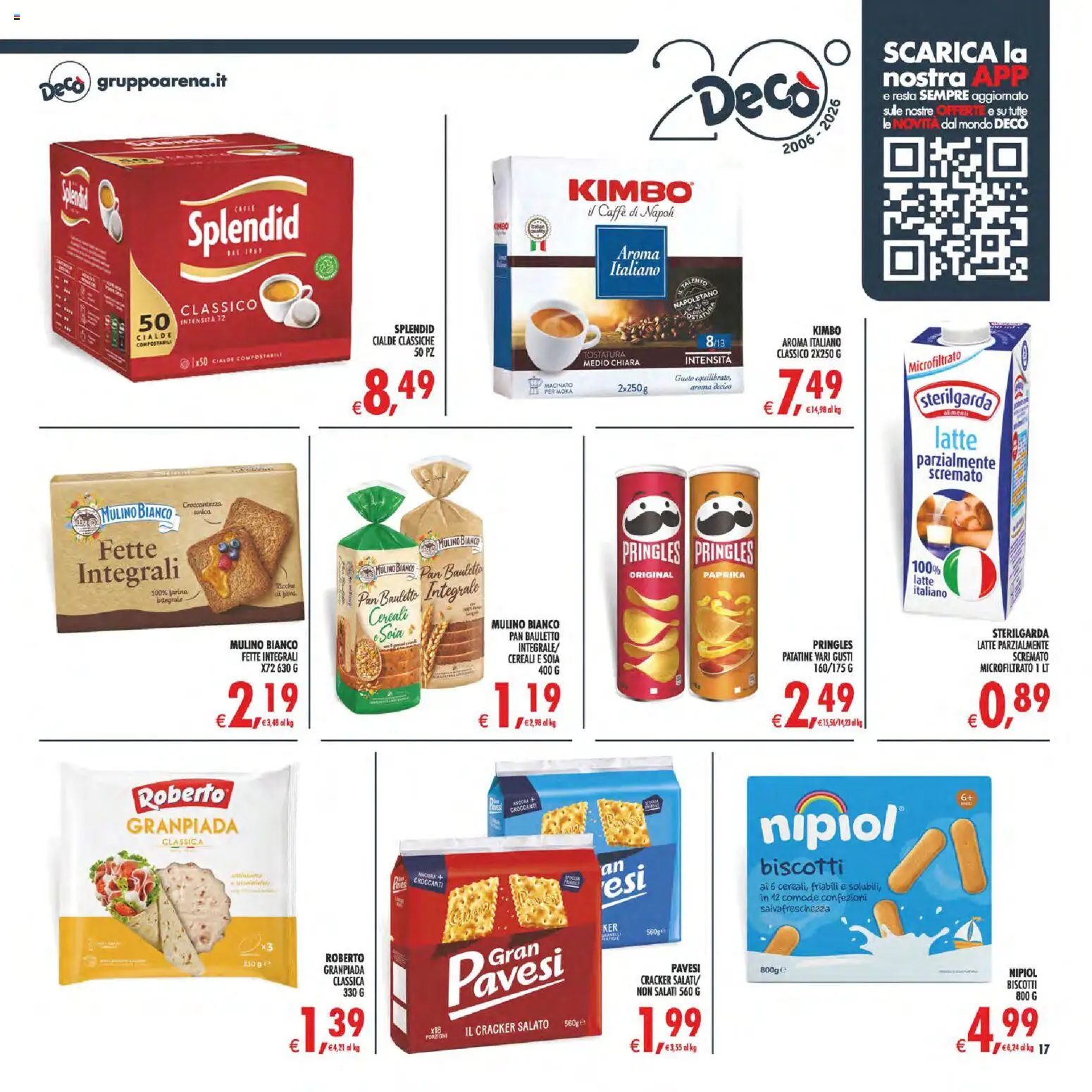 Anteprima dell'opuscolo Decò volantino Maxistore, Supermercati Lipari dal negozio Decò valido da 01/09/2026 - Caffè, Biscotti, Latte, Cracker, Cialde, Kimbo, Macinato, Latte parzialmente scremato