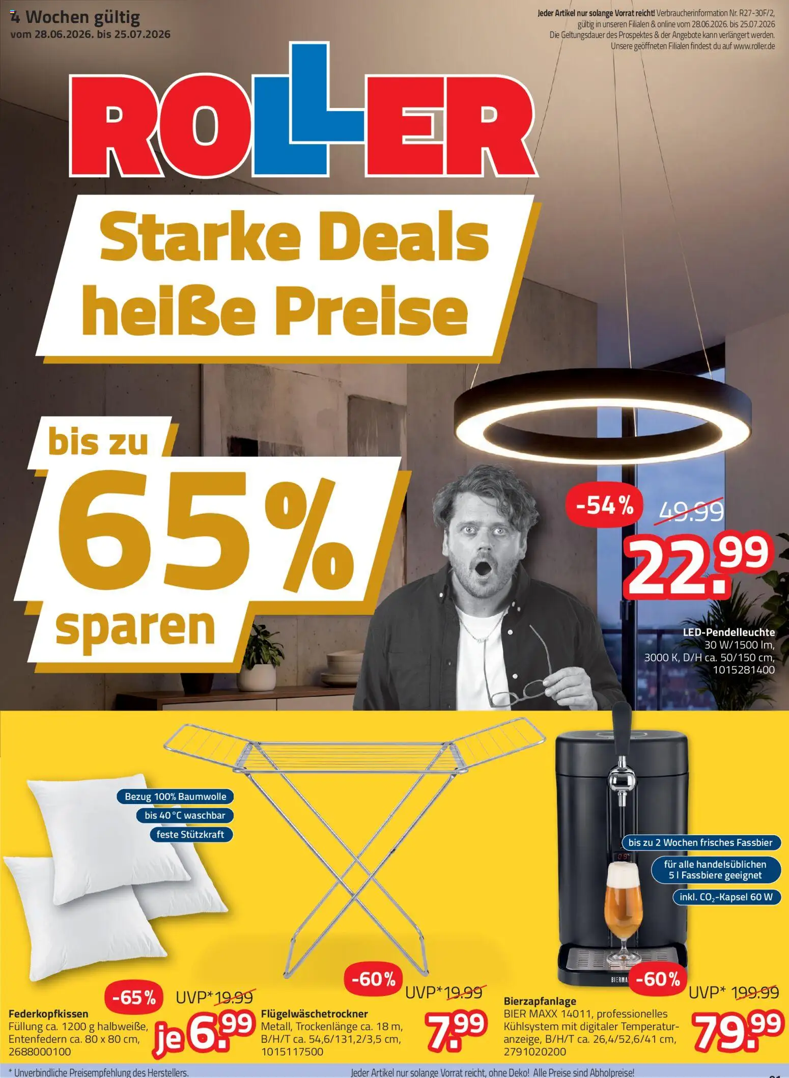 Vorschau von dem Prospekt des Geschäftes Roller, gültig ab dem 28.06.2026 - Bier, Bierzapfanlage