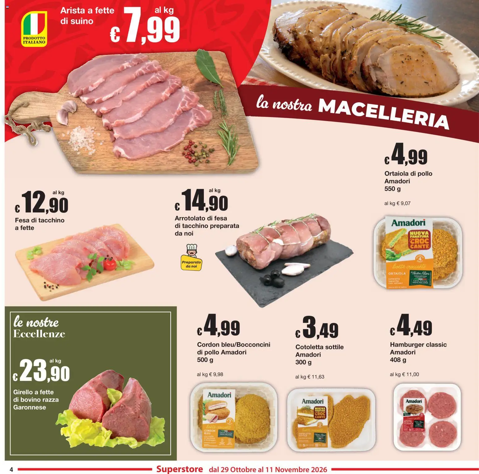 Anteprima dell'opuscolo Sì con Te volantino Superstore dal negozio Sì con Te valido da 29/10/2026 - Hamburger, Pollo, Tacchino, Bovino, Spinaci, Suino, Girello