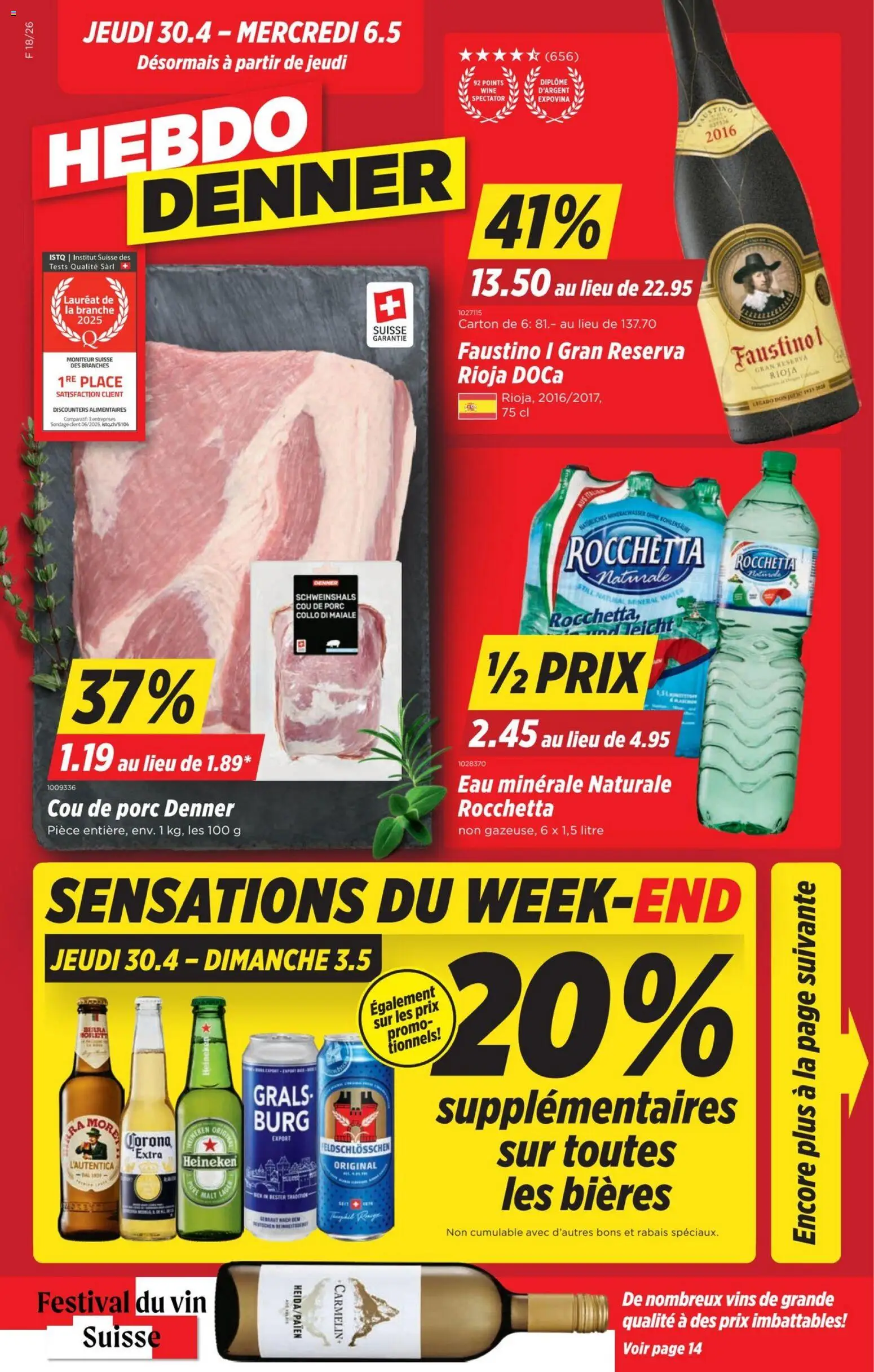 Vorschau des Merkblatts Denner aktionen FR vom Shop Denner gültig von 30.04.2026 bis 03.05.2026