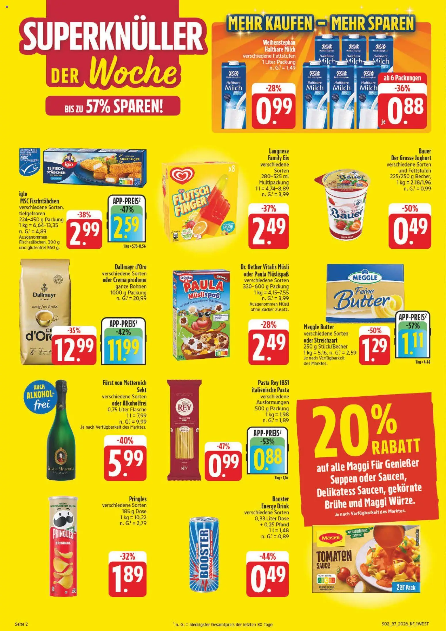 Vorschau von dem Prospekt des Geschäftes nah & gut, gültig ab dem 07.09.2026 - Eis, Alkohol, Dallmayr, Sekt, Iglo, Langnese, Furst von metternich, Musli