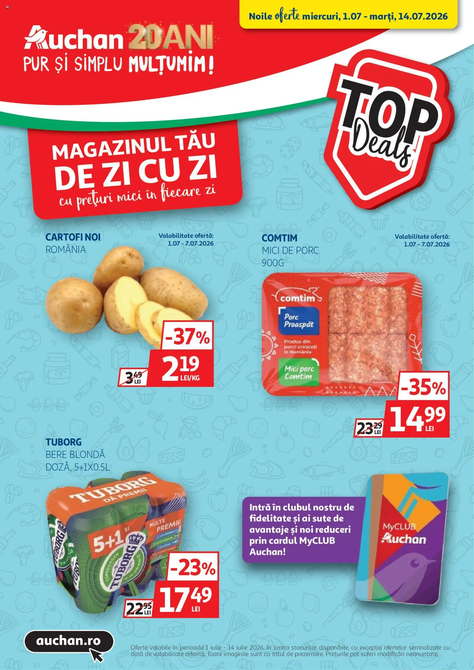 Previzualizarea de cataloage: Auchan Auchan Catalog valabil de la 01.07.2026 - Mici, Bere, Cartofi