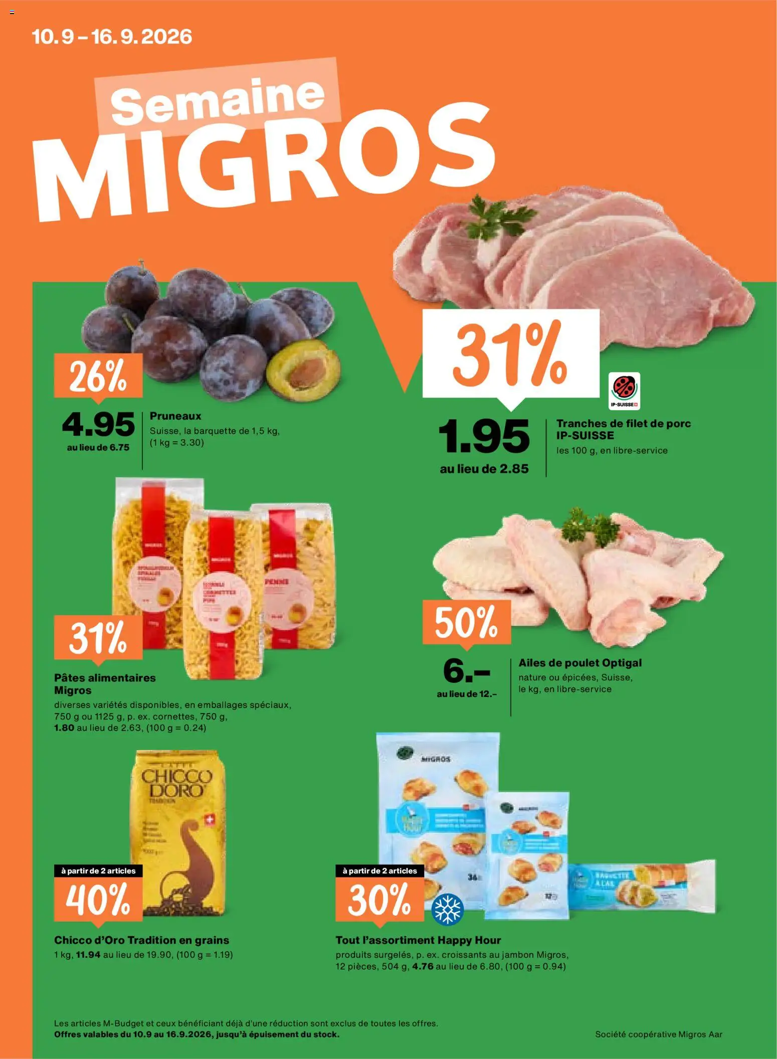 Vorschau des Merkblatts Migros aktionen FR vom Shop Migros gültig von 10.09.2026 bis 16.09.2026