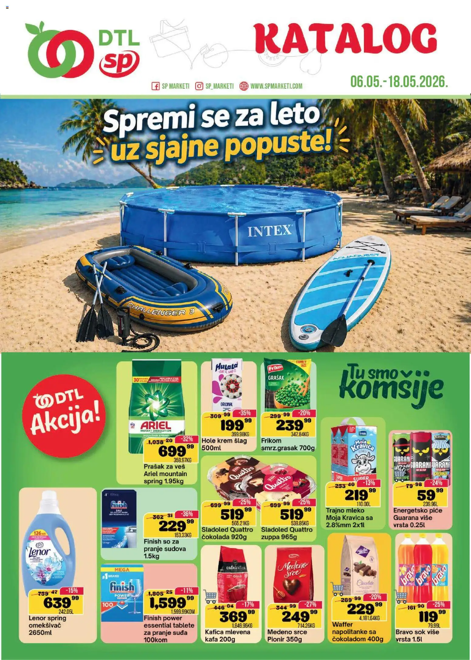 Pregled Senta Promet kataloga - važi od 06.05.2026 - Kafa, So, Guarana, Ariel, Napolitanke, Prašak za veš, Finish, Omekšivač