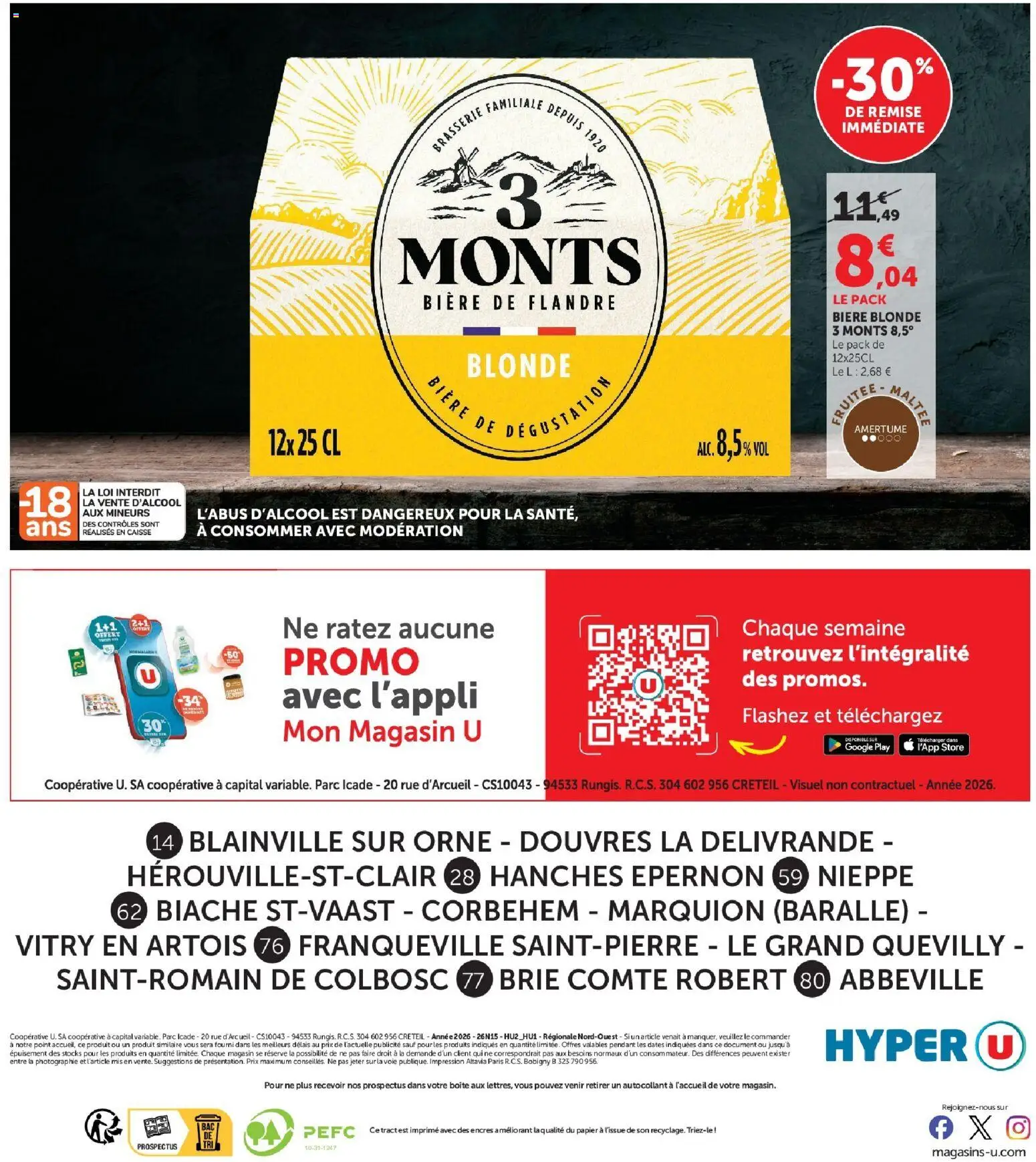 Prévisualisation de Hyper U - Foire à la bière à prix bas ! du magasin Hyper U formulaire valide 27/10/2026