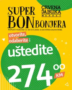 Pregled letka Crvena jabuka Super BONbonjera trgovine Crvena jabuka vrijedi od 01.05.2026