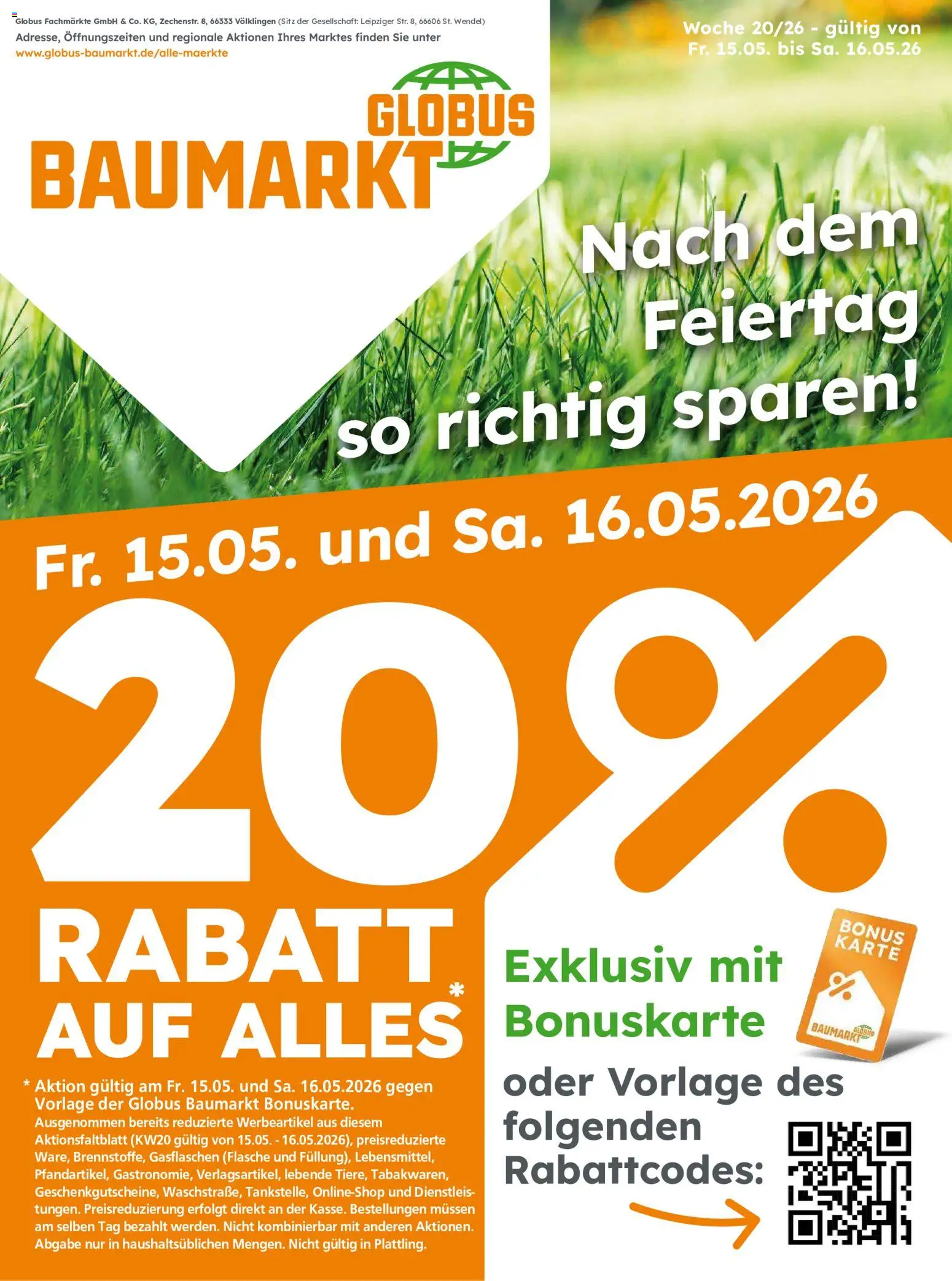 Vorschau von dem Prospekt des Geschäftes Globus Baumarkt, gültig ab dem 15.05.2026