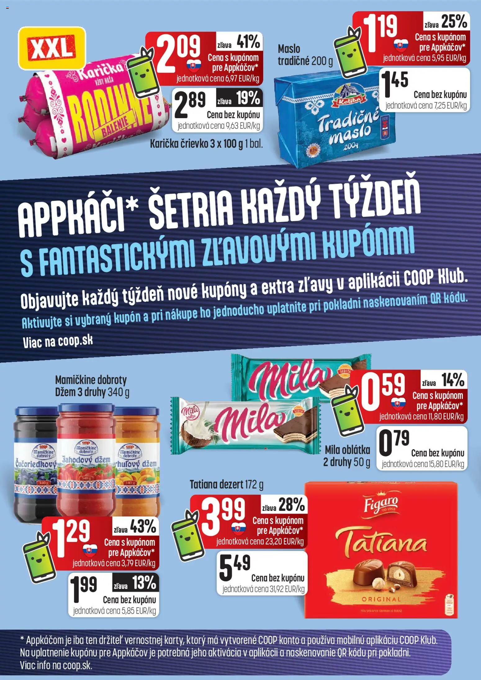 Náhľad COOP Jednota letáku platného od 01.10.2026 - Maslo, Dezert, Mila, Džem