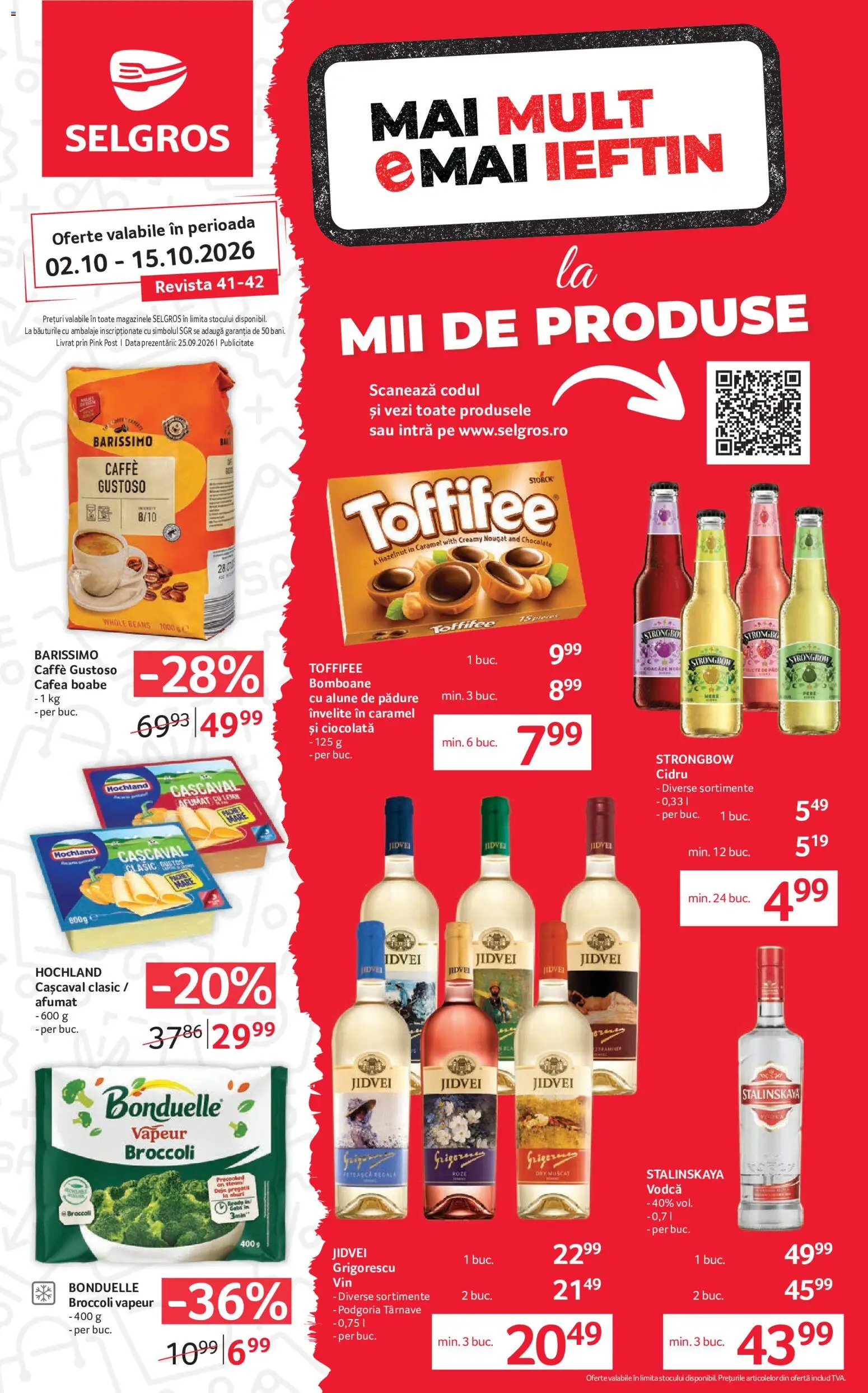 Previzualizarea de cataloage: Selgros Selgros Catalog valabil de la 02.10.2026 - Ciocolată, Cașcaval, Bomboane, Toffifee, Alune, Hochland, Vodca, Alune de pădure