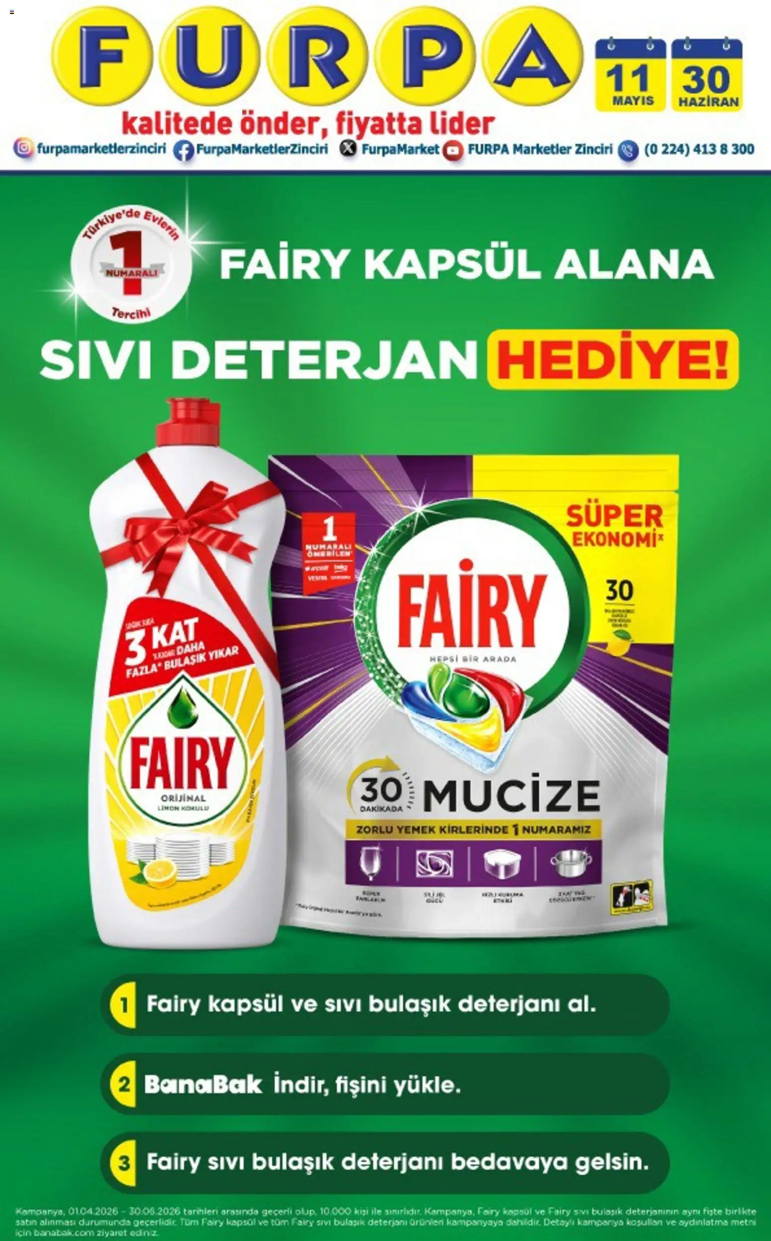 Furpa Furpa İndirim 11.05.2026 - Broşürünün önizlemesi - Limon, Bulaşık deterjanı, Deterjan
