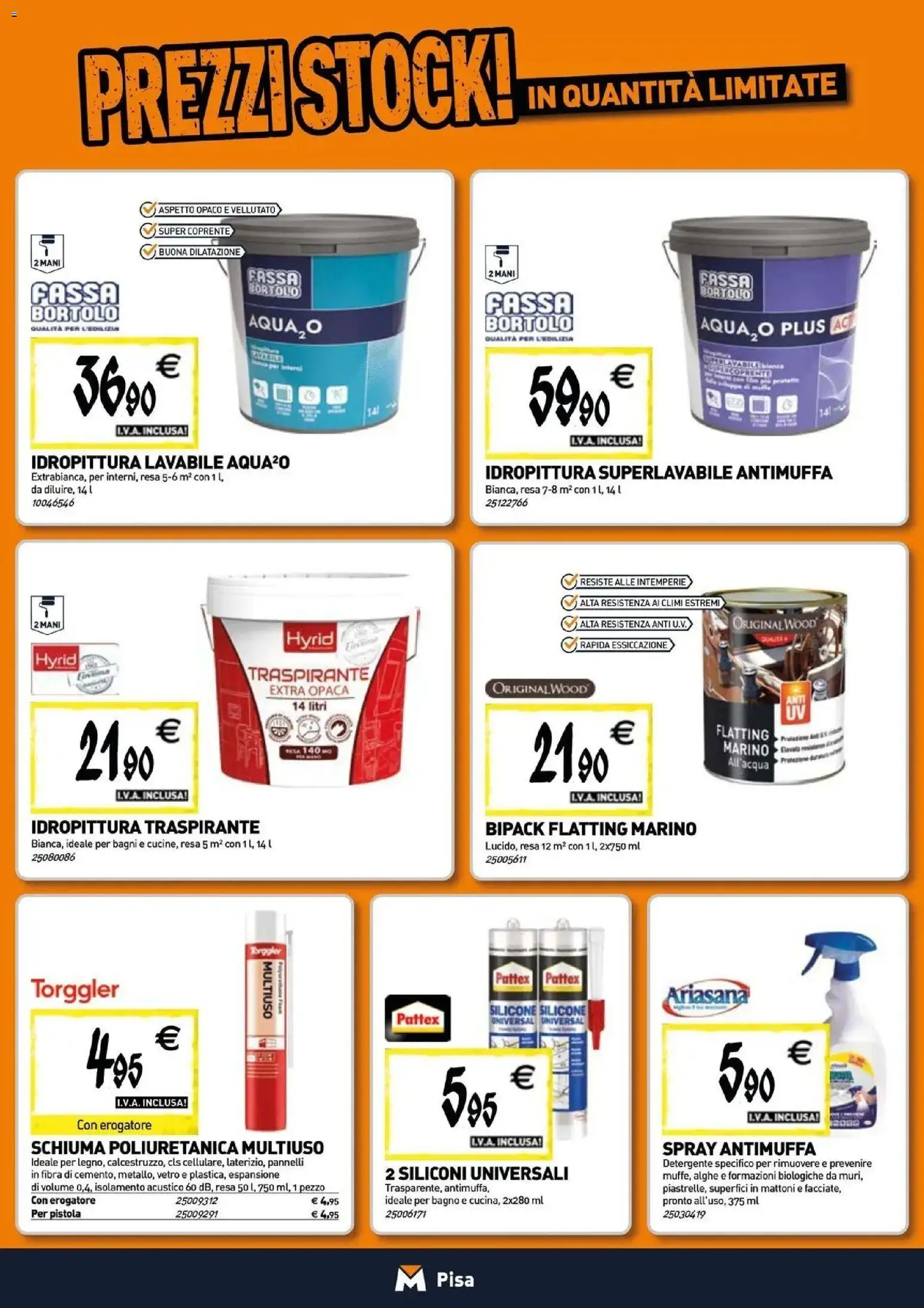 Anteprima dell'opuscolo TECNOMAT catalogo Pisa dal negozio TECNOMAT valido da 29/10/2026 - Bagno, Silicone, Detergente, Schiuma