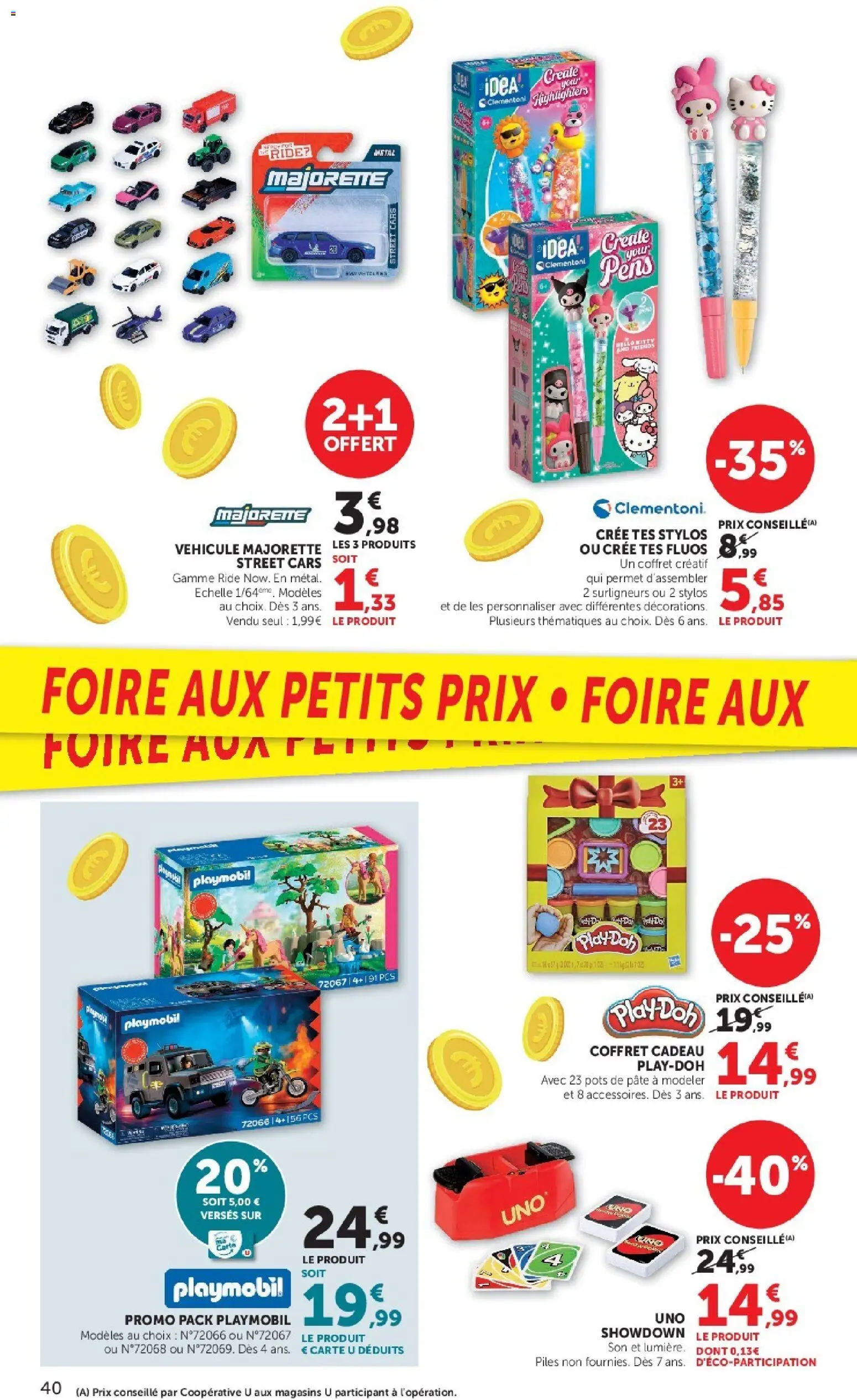 Prévisualisation de Super U catalogue du magasin Super U formulaire valide 08/09/2026 - Playmobil, Pâte, Piles, Coffret cadeau, Pâte à modeler
