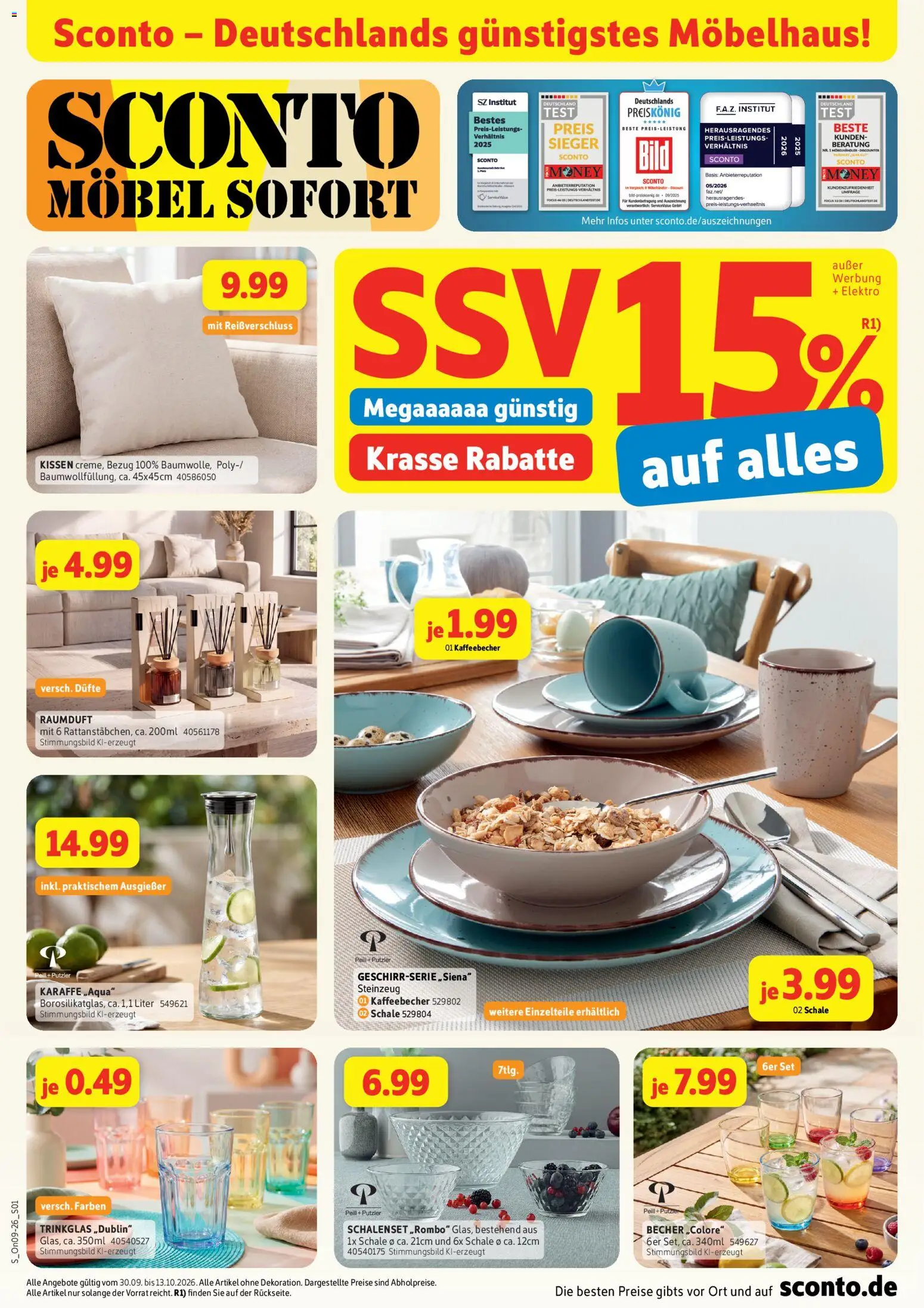 Vorschau von dem Prospekt des Geschäftes Sconto, gültig ab dem 30.09.2026 - Kissen