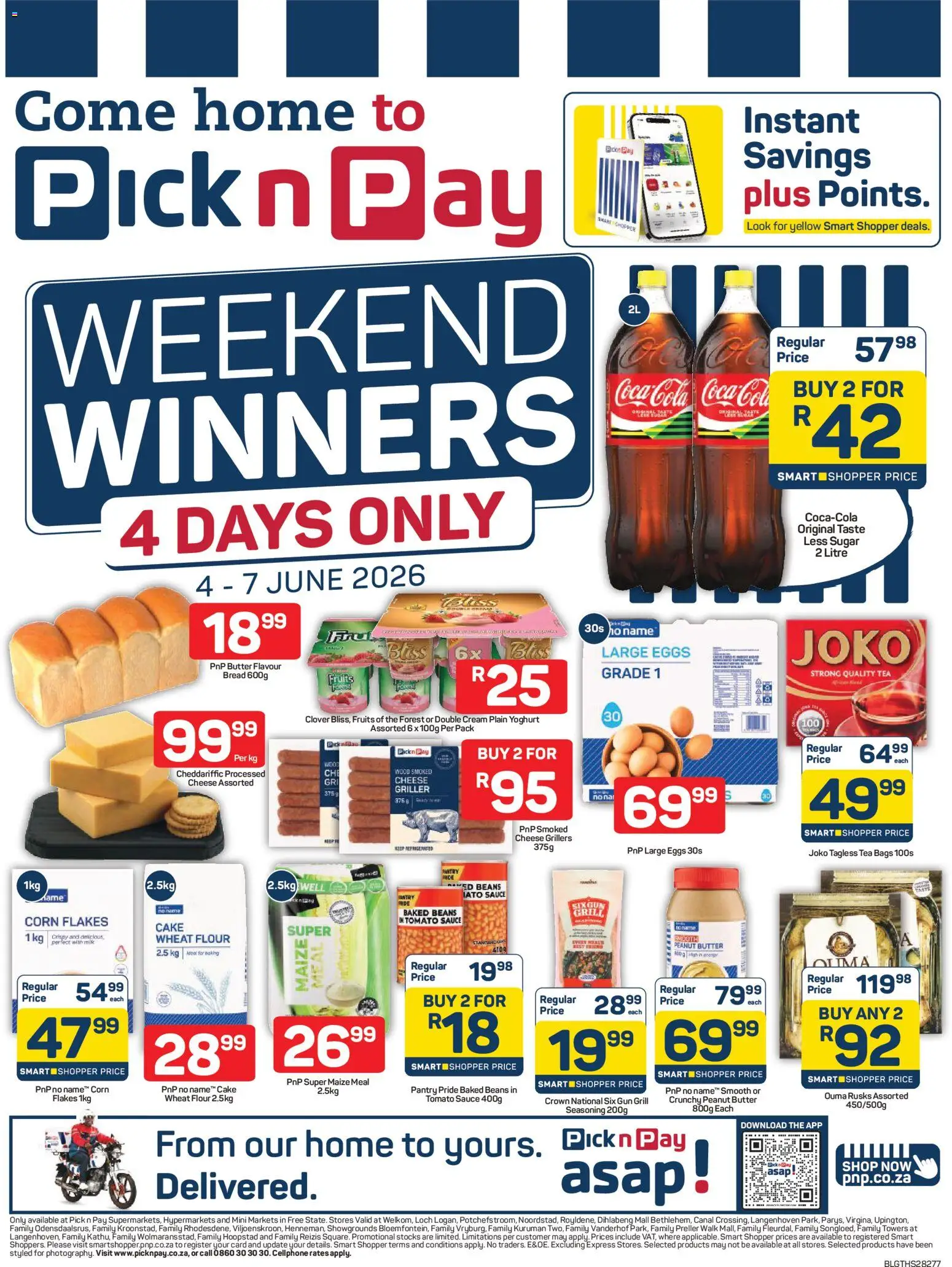 Preview of Pick n Pay flyer valid from 04/06/2026 - Eggs, Butter, Sugar, Cream, Grill, Tomato sauce, Griller, Sauce