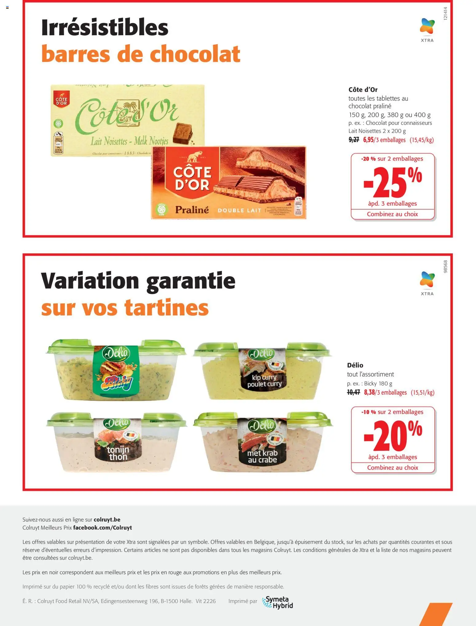 Prévisualisation de Colruyt Toutes les offres du magasin Colruyt formulaire valide 21/10/2026 - Chocolat, Poulet, Lait, Curry, Thon, Crabe, Tartines, Noisettes