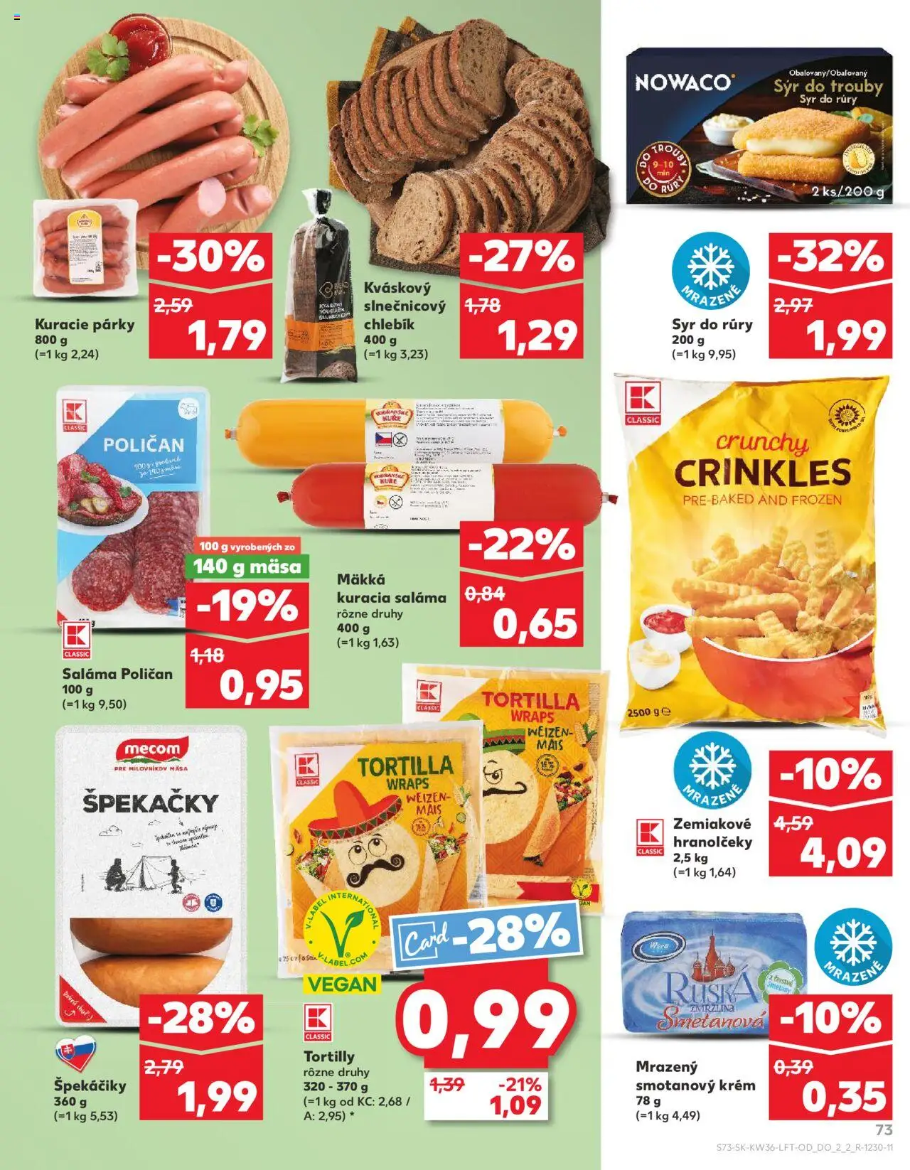Náhľad Kaufland letáku platného od 04.09.2025 - Syr, Tortilla, Párky, Saláma, Krém, Špekáčiky