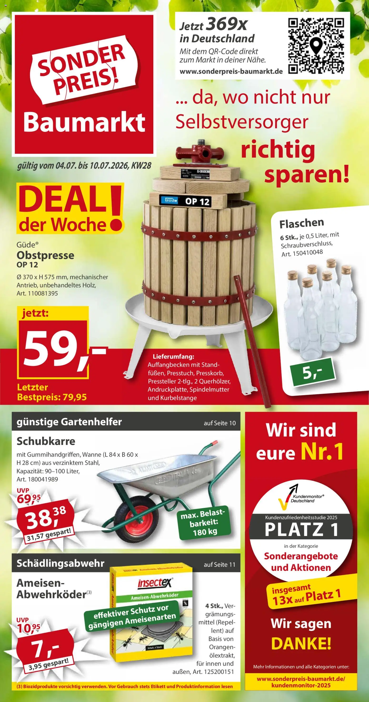 Vorschau von dem Prospekt des Geschäftes Sonderpreis Baumarkt, gültig ab dem 04.07.2026 - Orangen