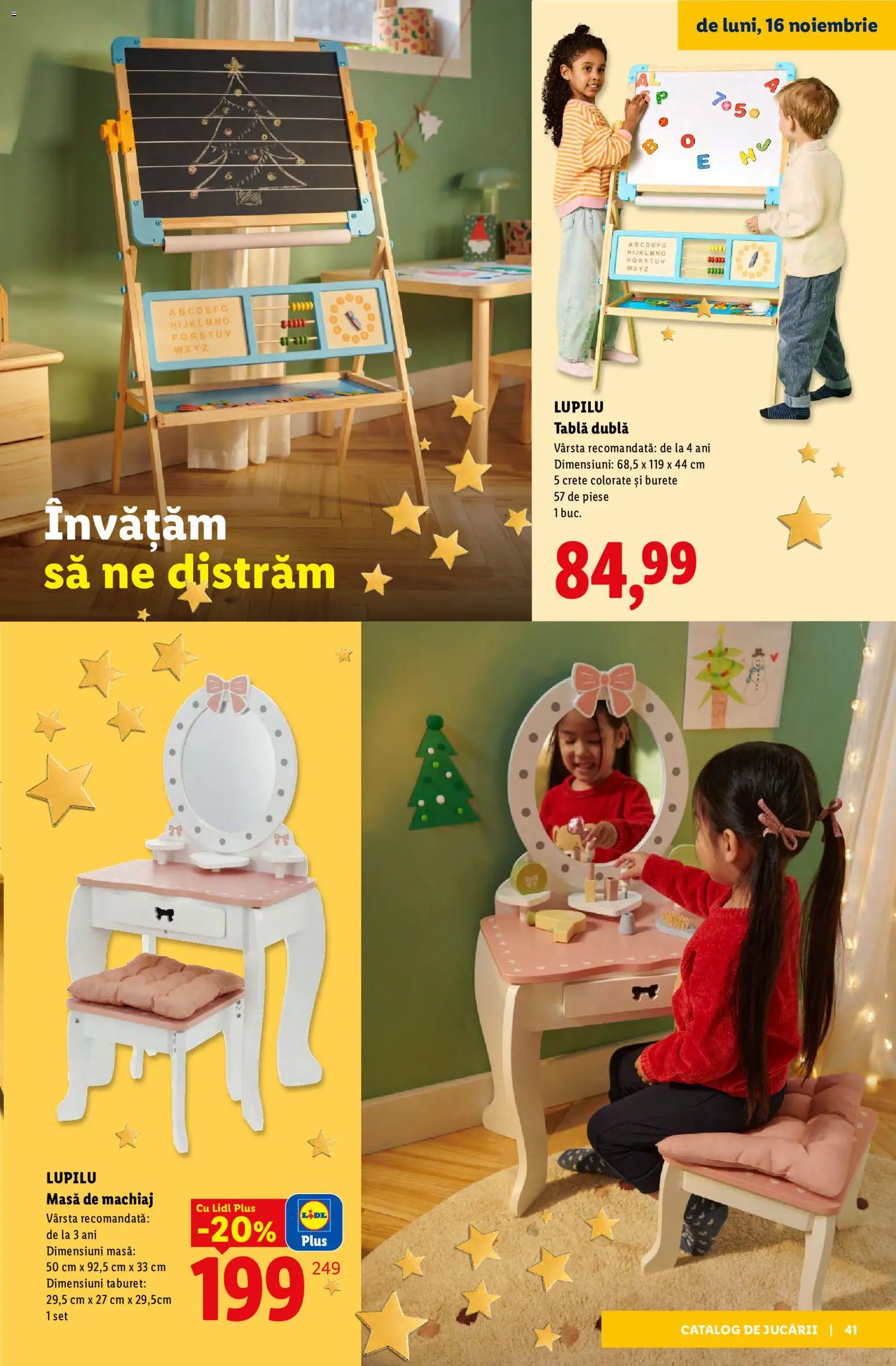 Previzualizarea de cataloage: Lidl Lidl Catalog De jucării valabil de la 02.11.2026 - Masă, Taburet, Machiaj, Tablă, Plus, Burete