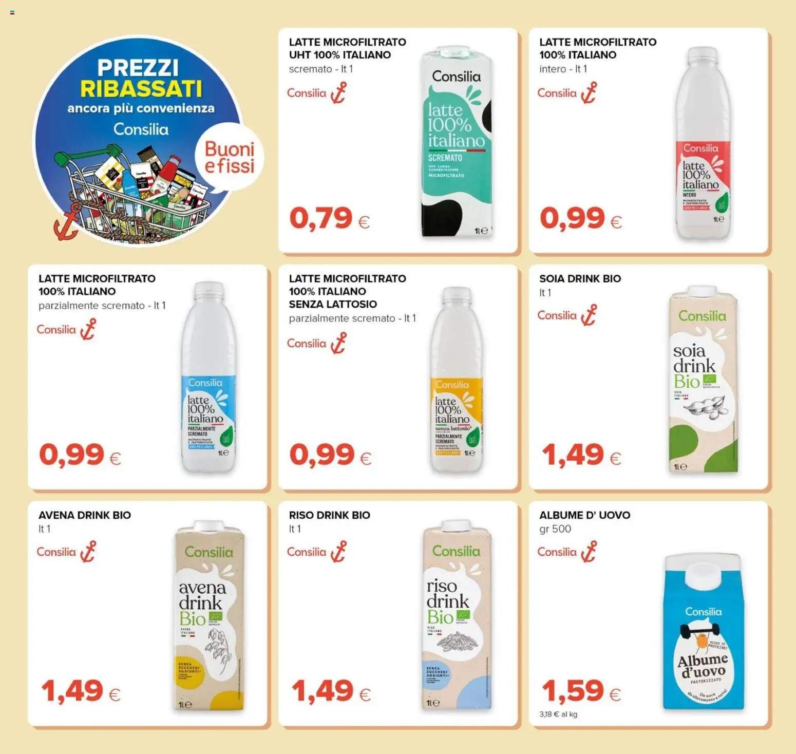 Anteprima dell'opuscolo Oasi volantino Prezzi Ribassati dal negozio Oasi valido da 21/08/2026 - Latte, Riso, Senza lattosio