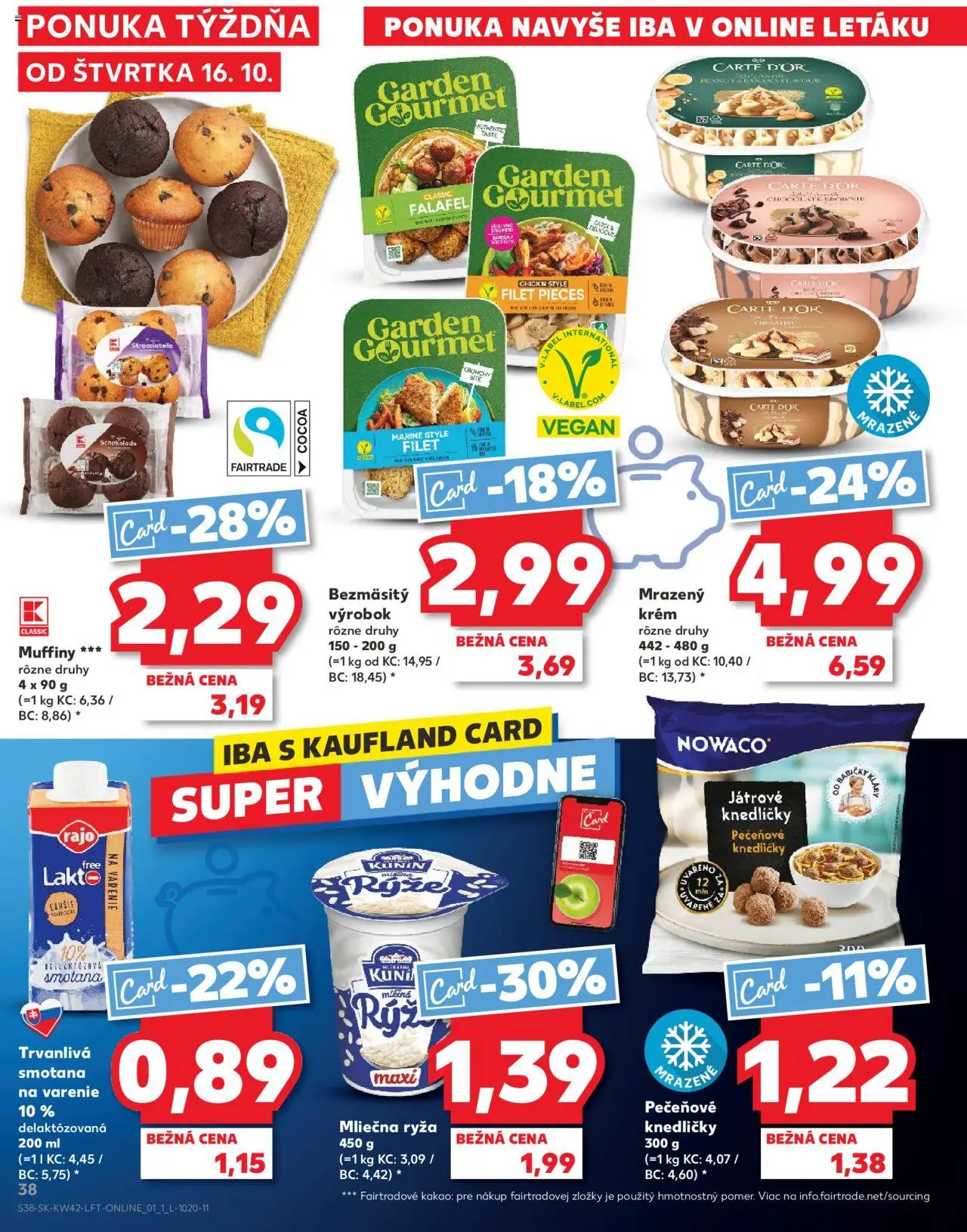 Náhľad Kaufland letáku platného od 16.10.2025 - Ryža, Kakao, Smotana, Mliečna ryža, Krém, Trvanlivá smotana