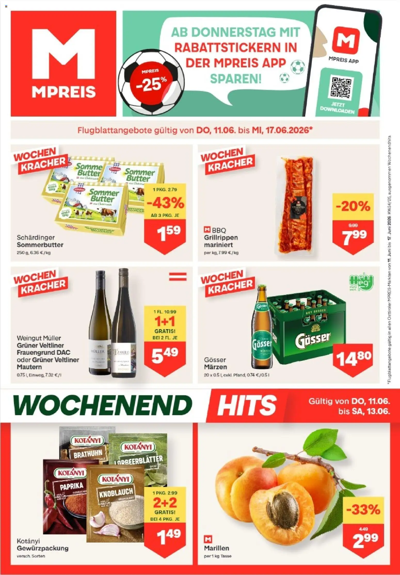 Vorschau der Angebote: MPREIS MPREIS Anras gültig ab 11.06.2026 - Butter, Knoblauch