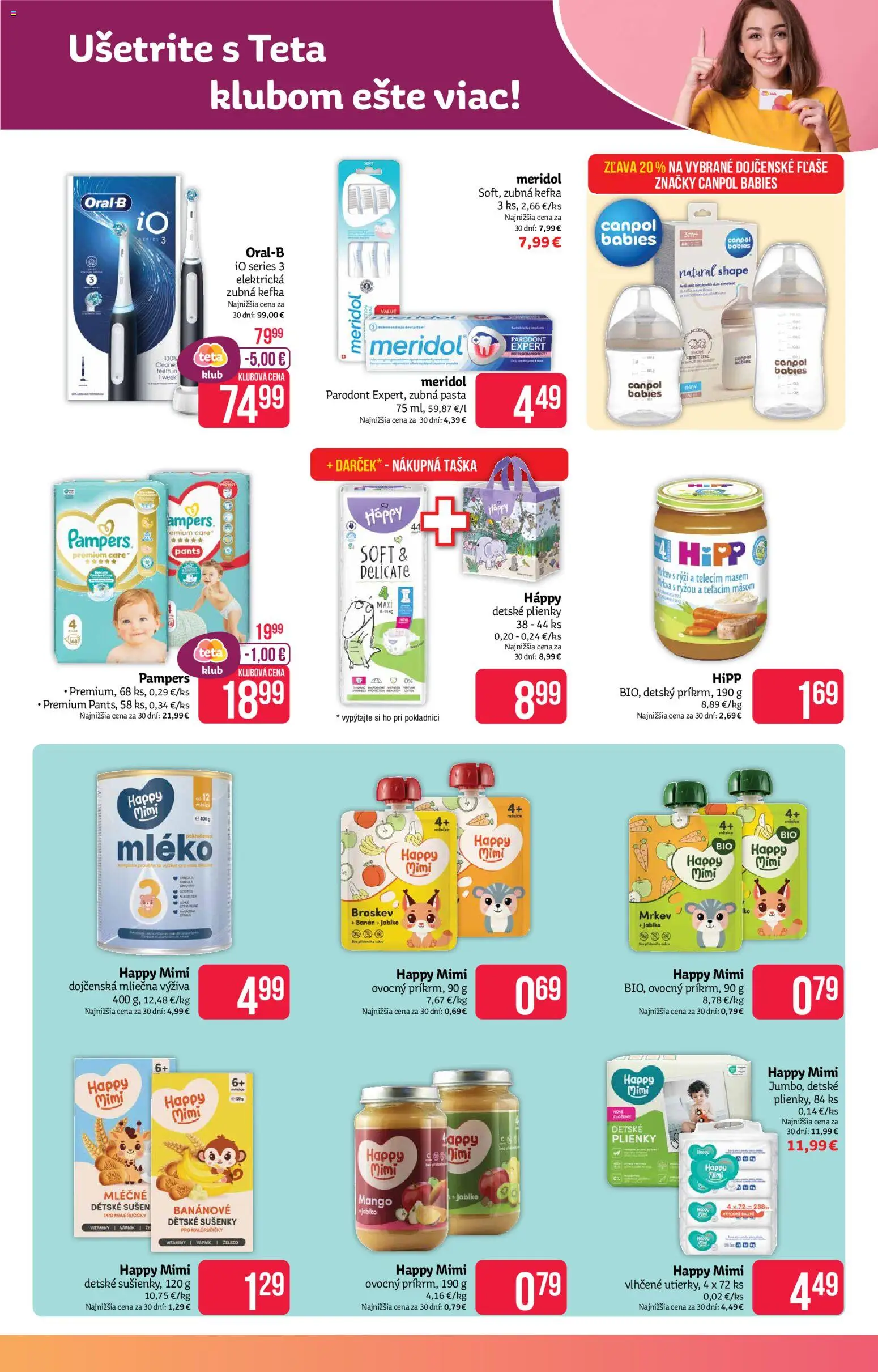 Náhľad Teta drogerie letáku platného od 26.10.2026 - Taška, Pampers, Plienky, Jablká, Zubná pasta, Detské plienky, Zubná kefka, Dojčenské fľaše