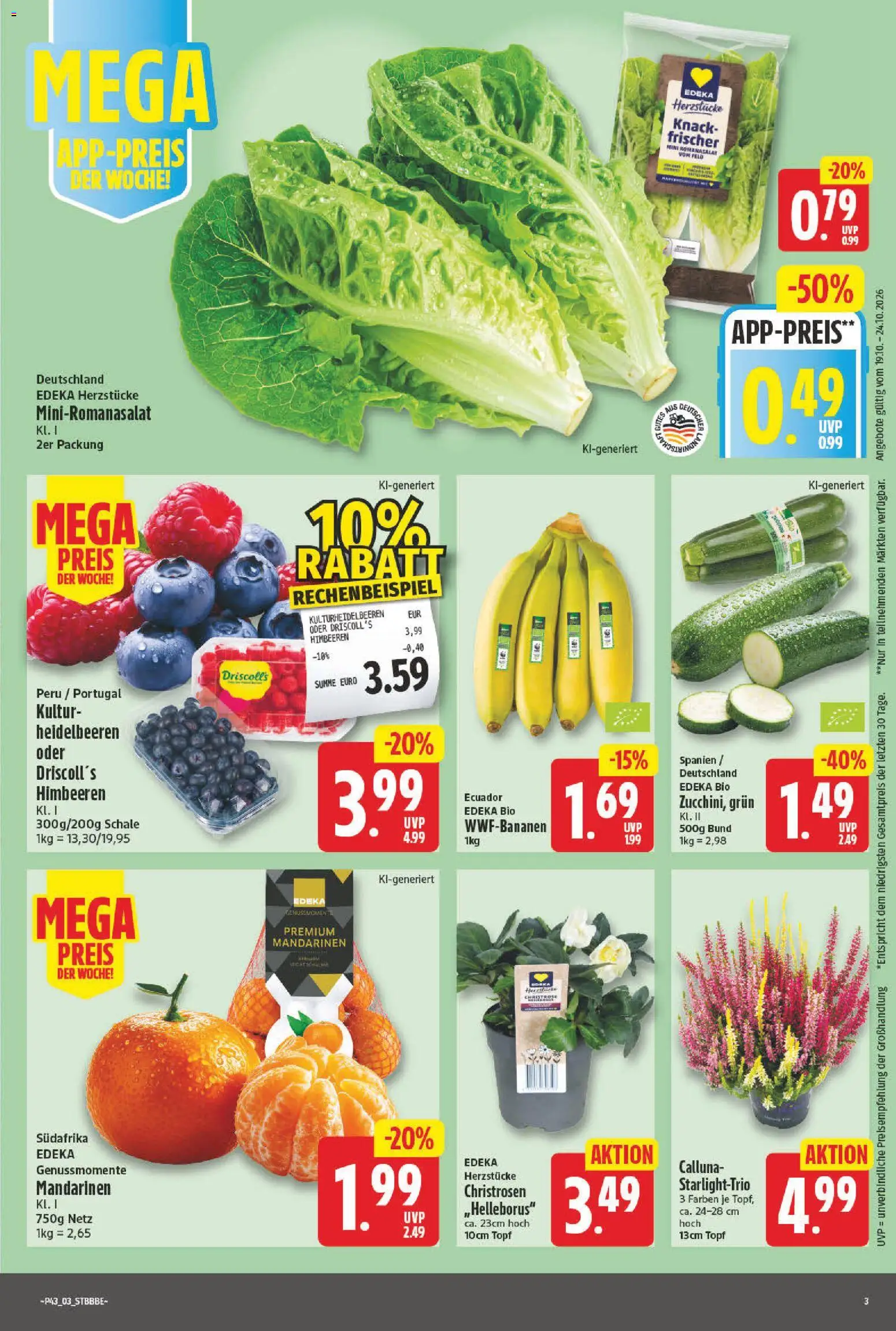 Vorschau von dem Prospekt des Geschäftes NP Discount, gültig ab dem 19.10.2026 - Himbeeren, Heidelbeeren, Mandarinen