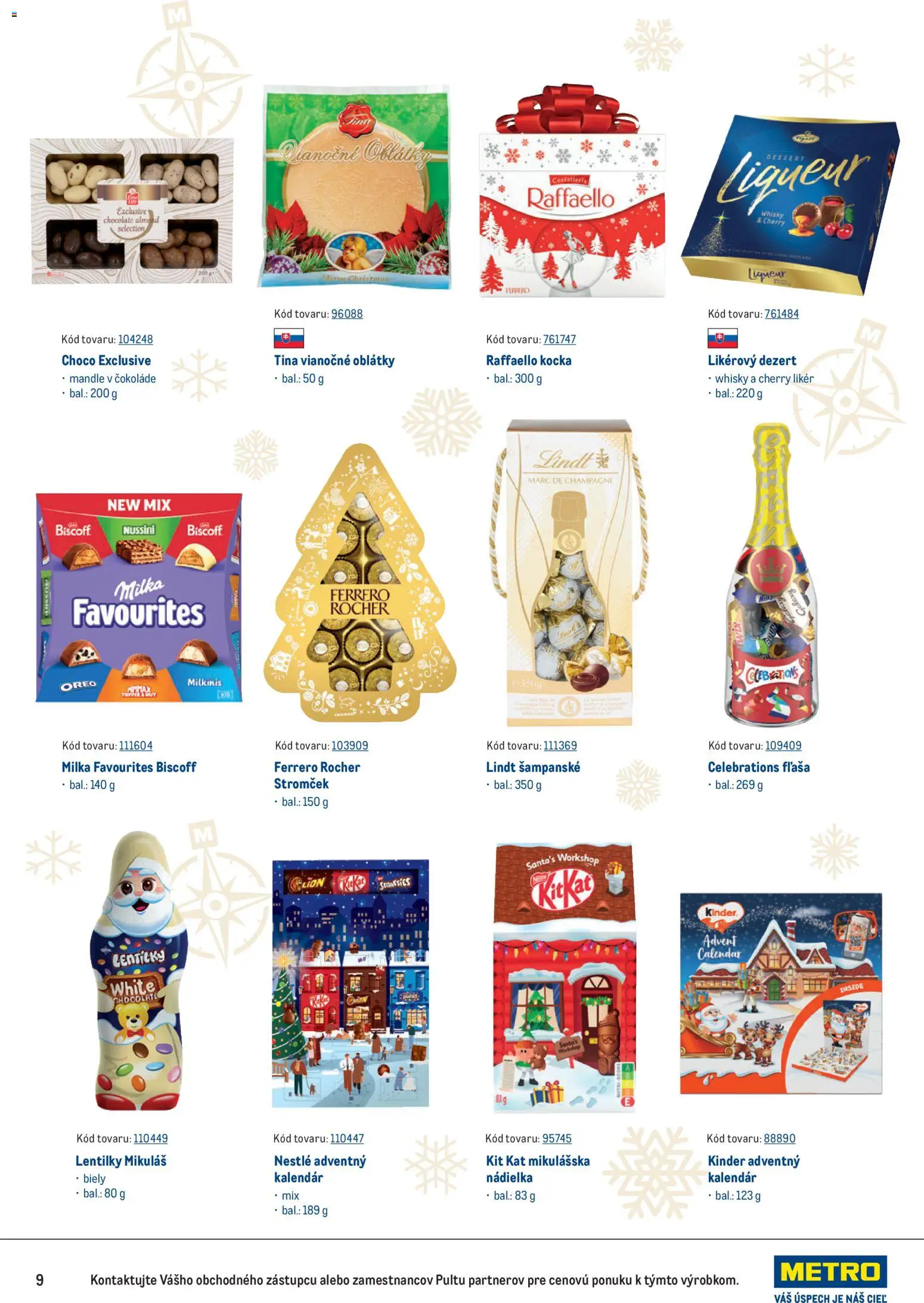 Náhľad Metro letáku platného od 07.10.2026 - Whisky, Kinder, Milka, Ferrero Rocher, Mandle, Oreo, Šampanské, Oblátky