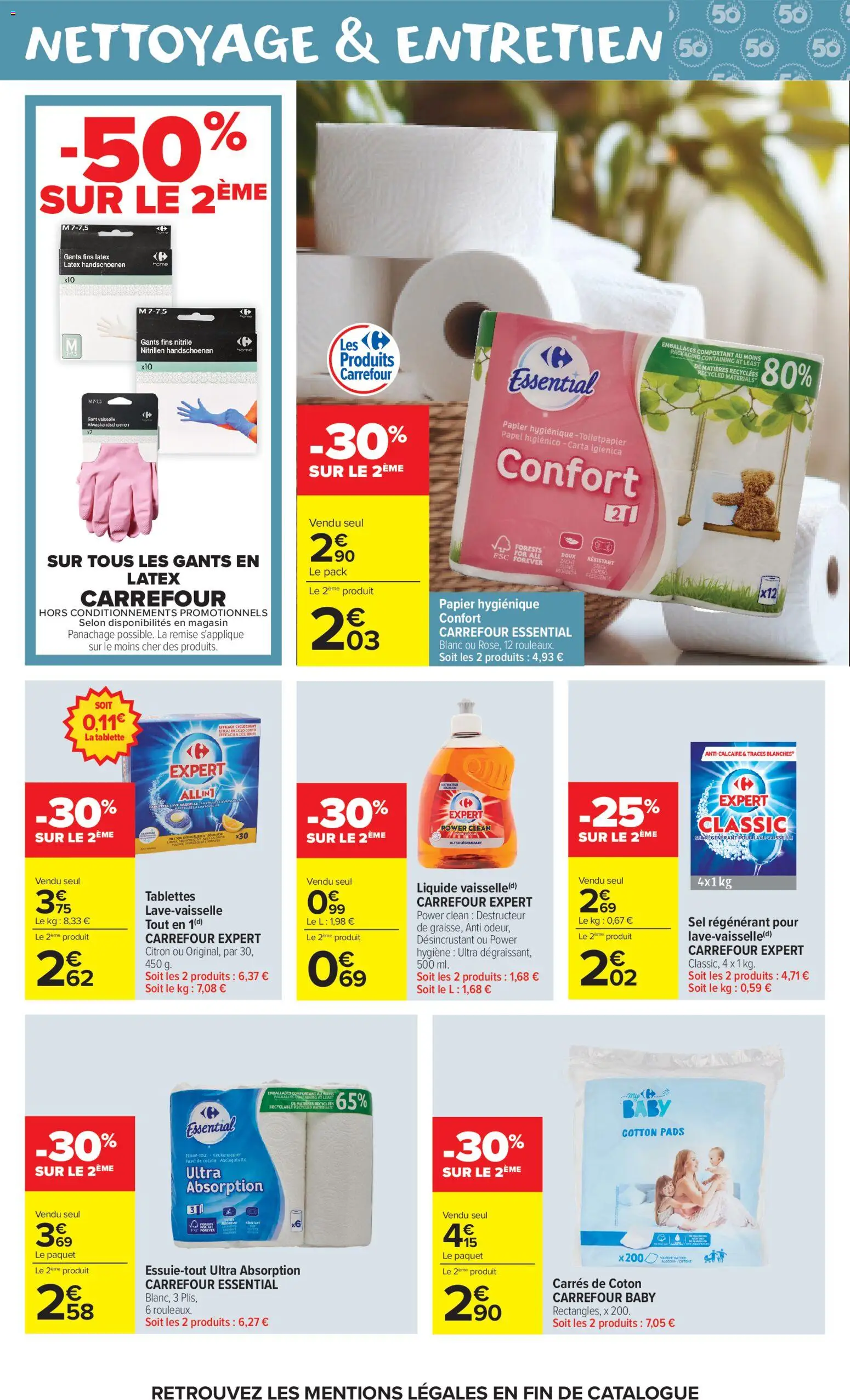 Prévisualisation de Carrefour Market catalogue du magasin Carrefour Market formulaire valide 27/10/2026 - Tablette, Gants, Vaisselle, Citron, Sel, Coton, Hygiène