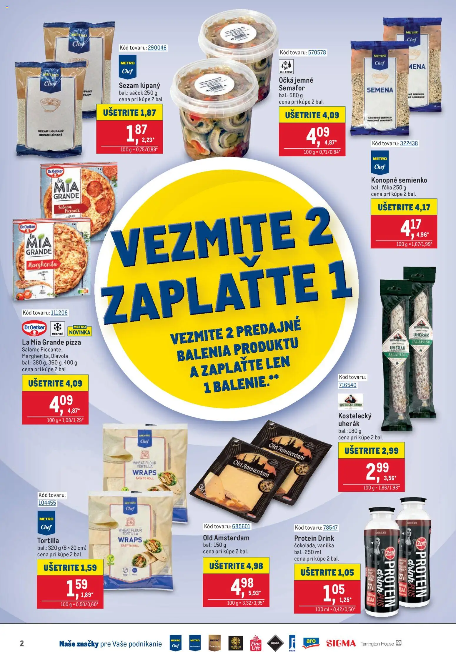 Náhľad Metro letáku platného od 07.10.2026 - Pizza, Protein, Tortilla, Sezam, Vanilka