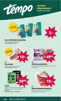 Förhandsgranska reklamblad Tempo erbjudanden från butik Tempo gäller från 05/10/2026