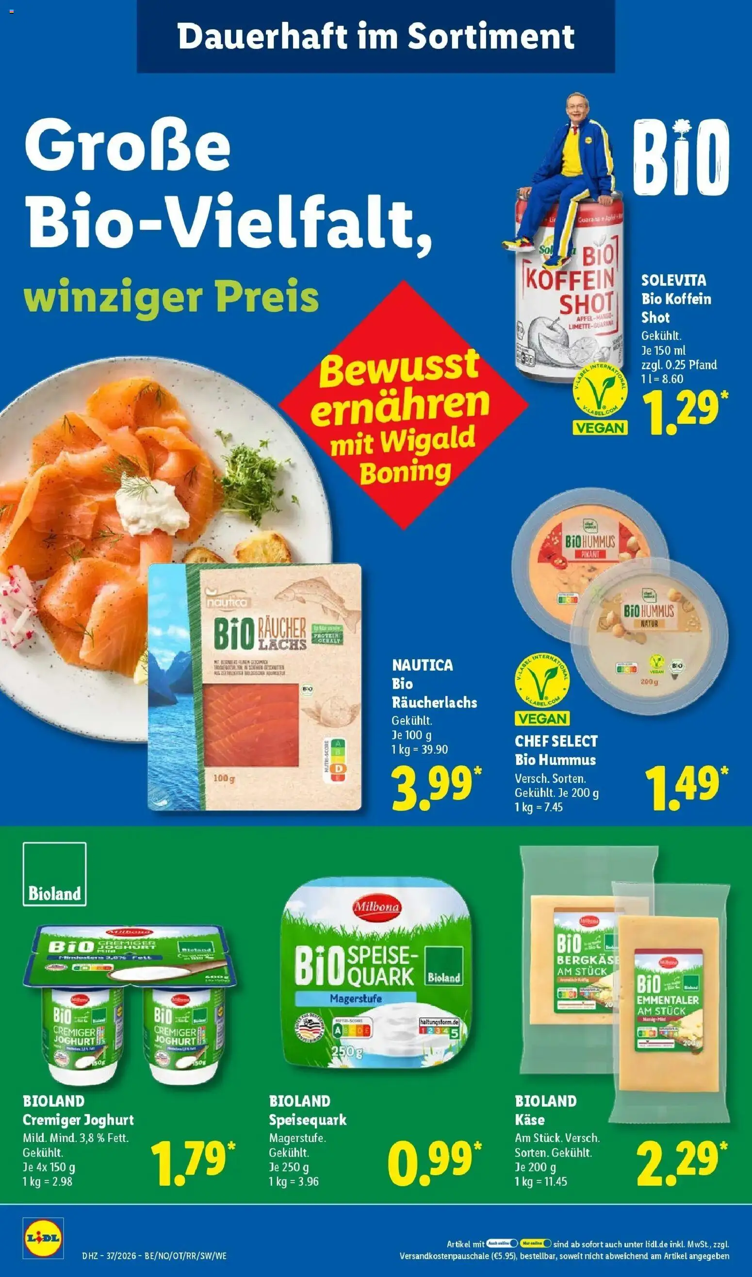 Vorschau von dem Prospekt des Geschäftes Lidl, gültig ab dem 07.09.2026 - Käse, Joghurt, Quark, Lachs, Hummus, Energy, Räucherlachs, Speisequark