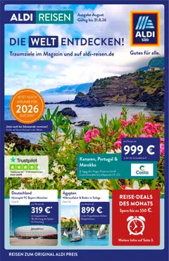 Vorschau von dem Prospekt des Geschäftes Aldi Reisen, gültig ab dem 01.08.2026
