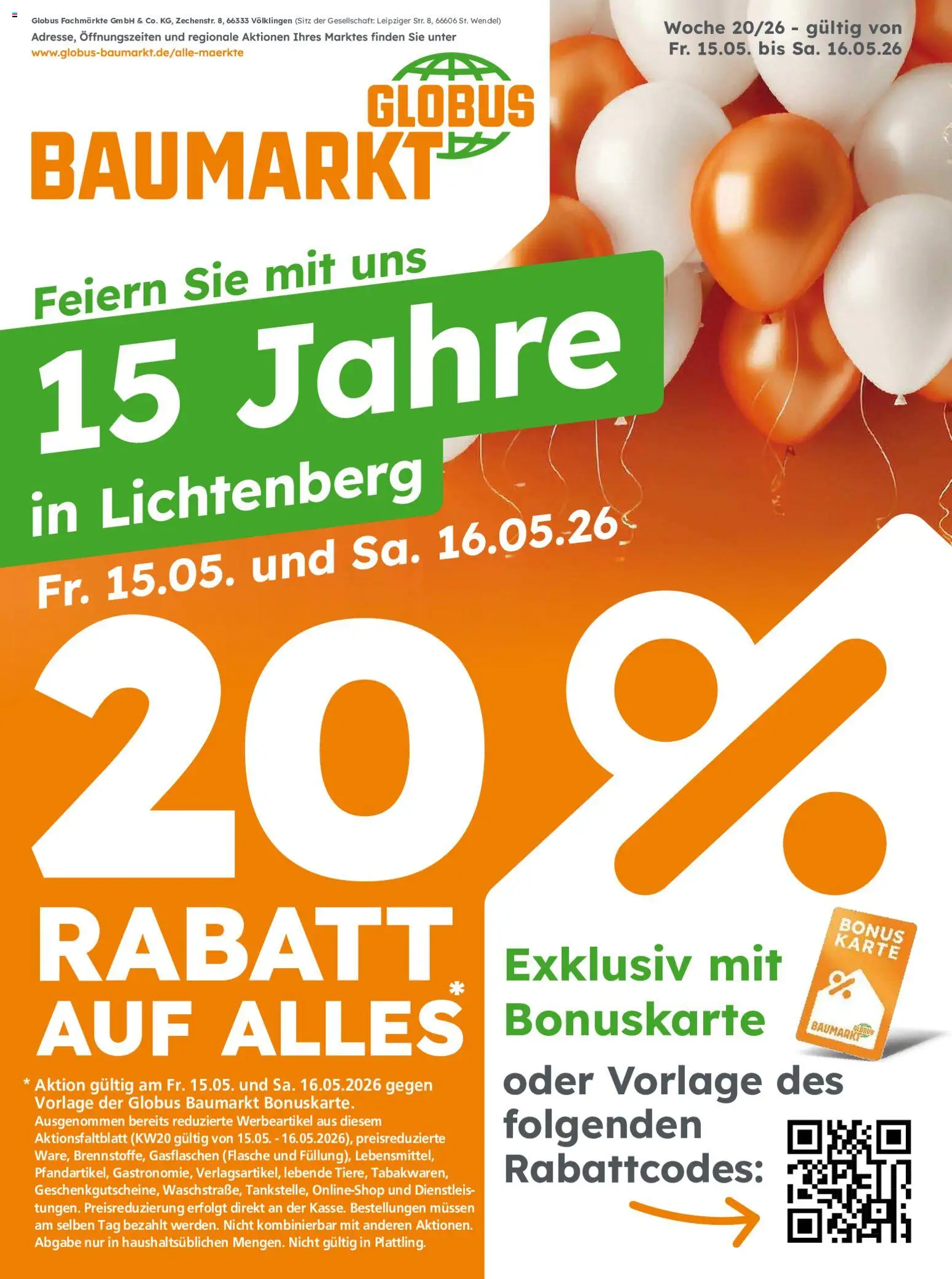 Vorschau von dem Prospekt des Geschäftes Globus Baumarkt, gültig ab dem 15.05.2026