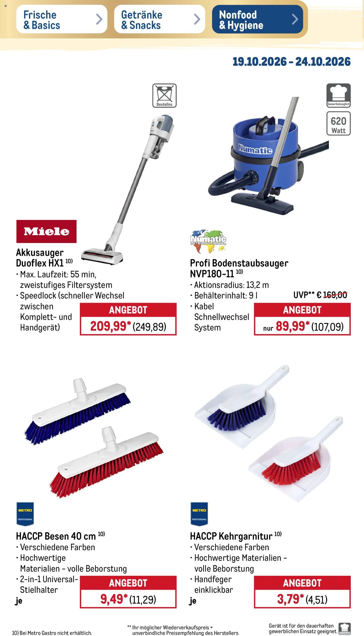 Vorschau von dem Prospekt des Geschäftes Metro, gültig ab dem 19.10.2026 - Miele, Kabel