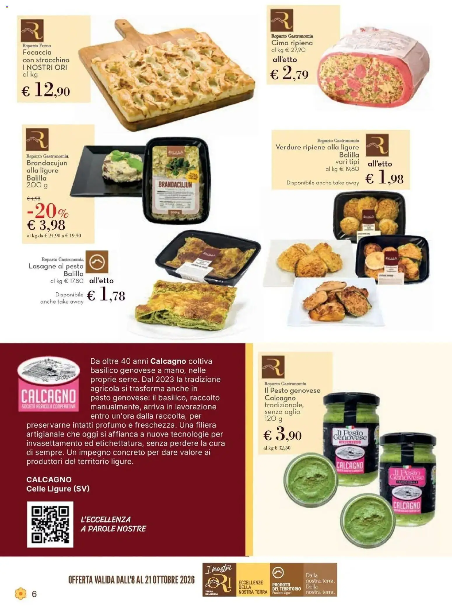 Anteprima dell'opuscolo Conad volantino Genova dal negozio Conad valido da 08/10/2026 - Forno, Focaccia, Lasagne, Terra, Profumo, Pesto, Verdure, Aglio