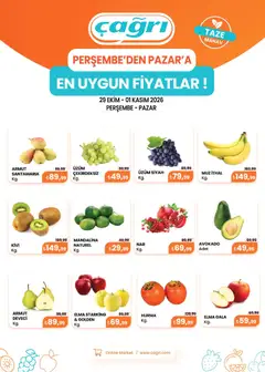 Çağrı Market Çağrı Market - Manav Katalog 29.10.2026 - Broşürünün önizlemesi