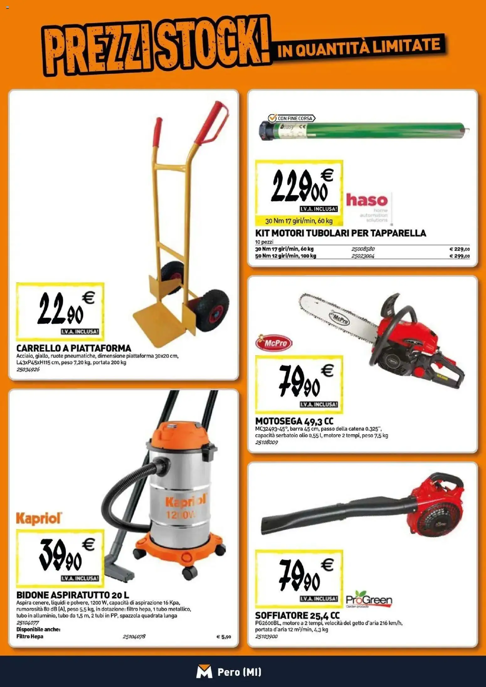 Anteprima dell'opuscolo TECNOMAT catalogo Pero dal negozio TECNOMAT valido da 29/10/2026 - Olio, Tubi, Motosega, Carrello, Spazzola, Tubo, Filtro HEPA
