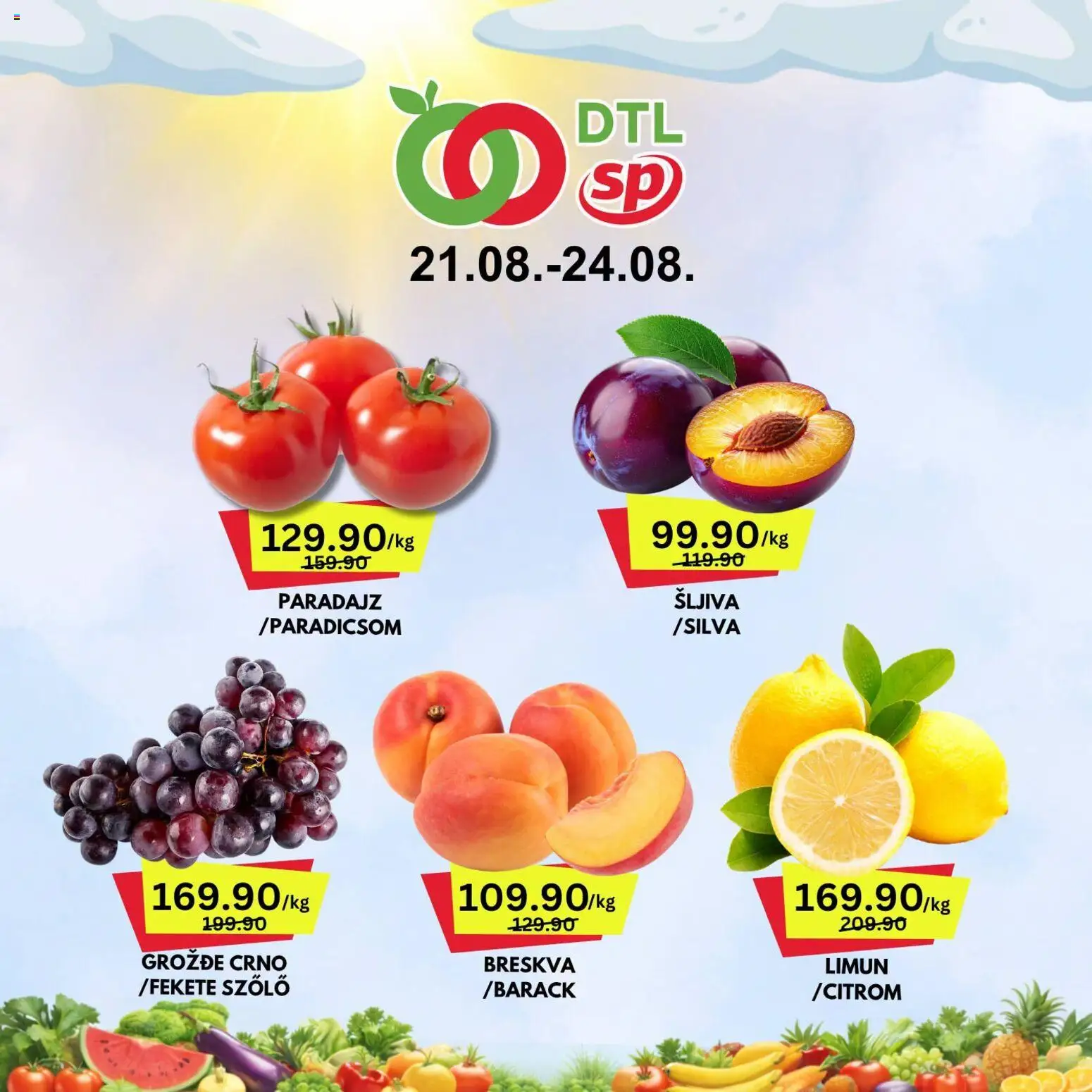 Pregled Senta Promet kataloga - važi od 21.08.2026 - Paradajz, Šljiva, Limun, Grožđe, Breskva