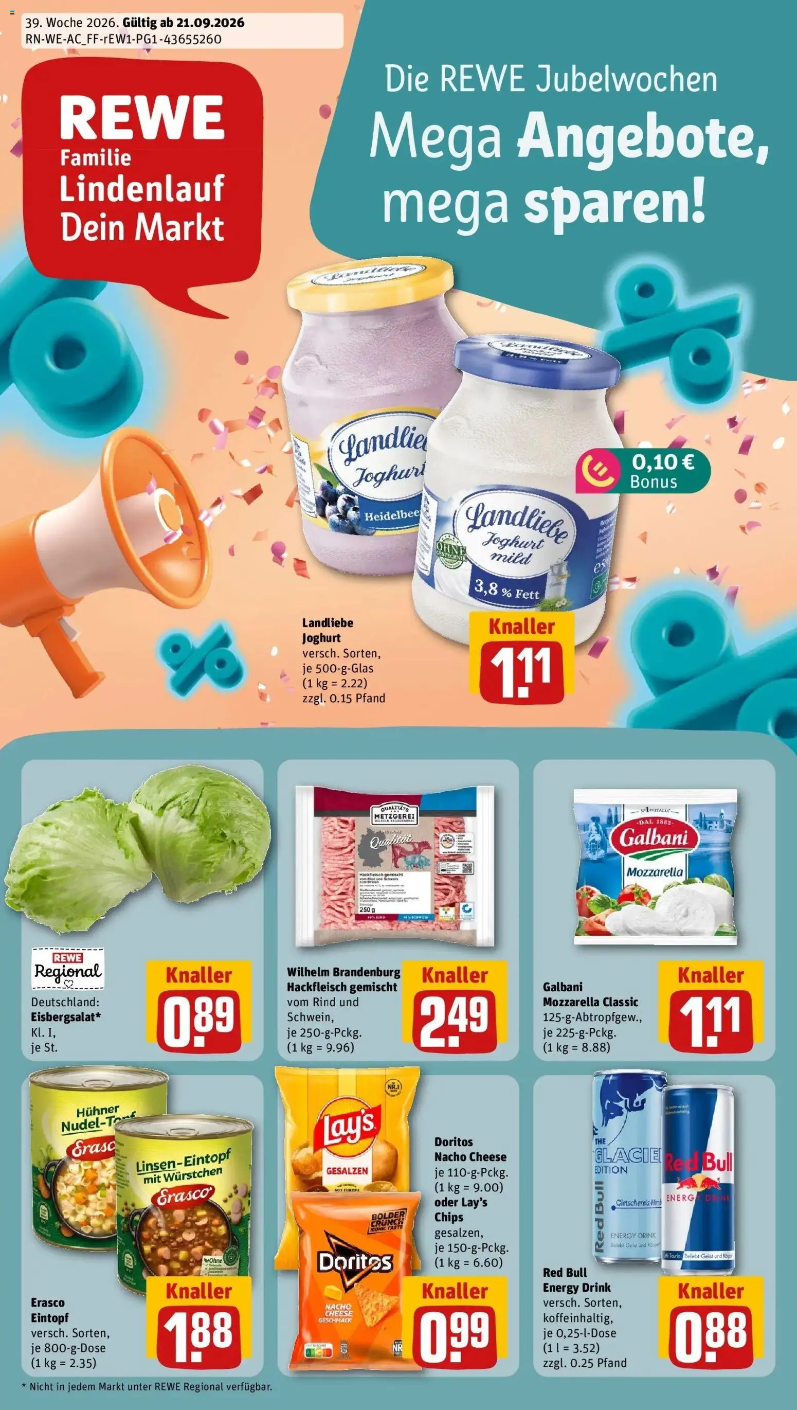 Vorschau von dem Prospekt des Geschäftes Rewe, gültig ab dem 21.09.2026
