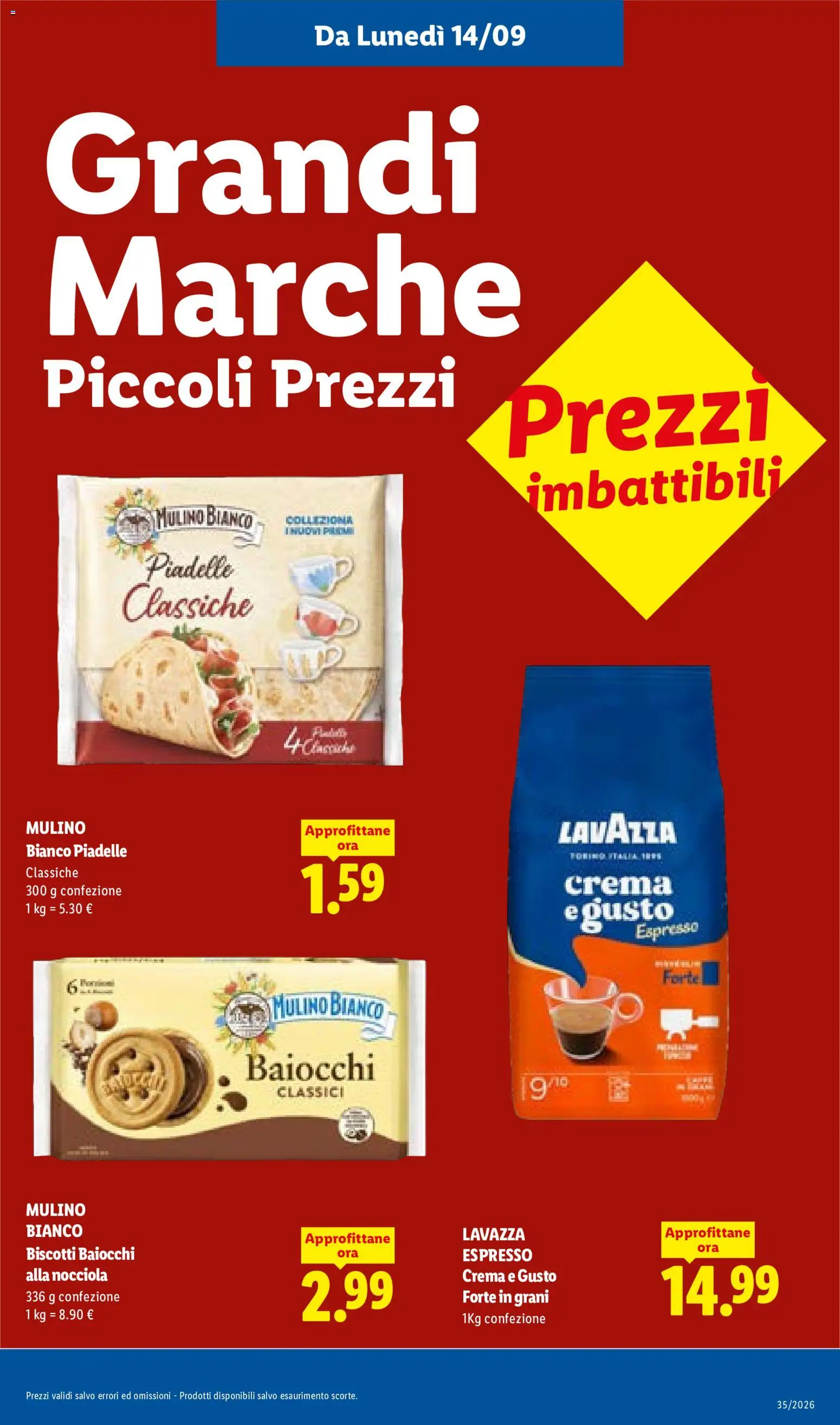 Anteprima dell'opuscolo Lidl volantino dal negozio Lidl valido da 10/09/2026 - Crema, Biscotti, Lavazza