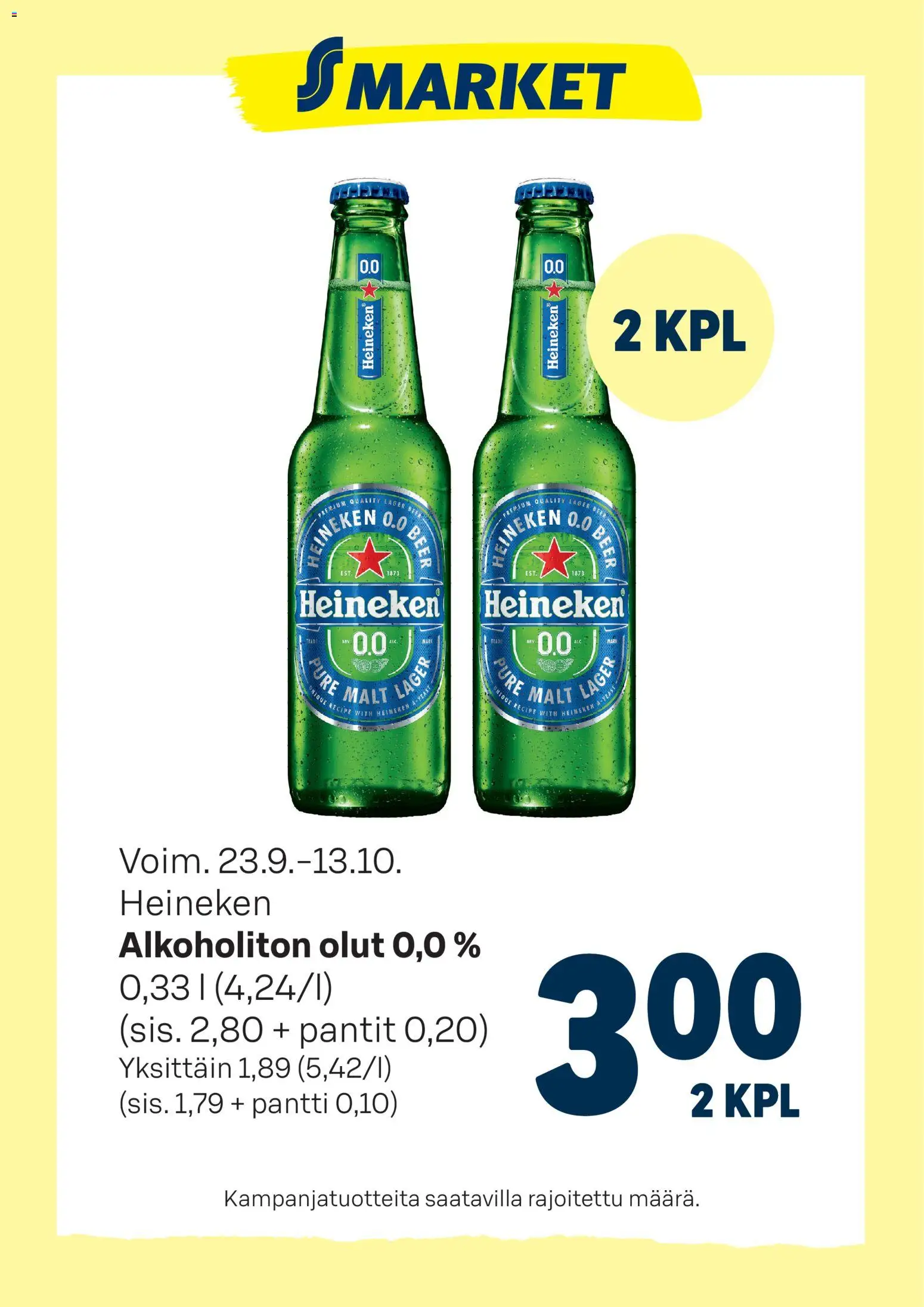 Kaupan S-market S-market Heineken esikatselu, voimassa 23/09/2026